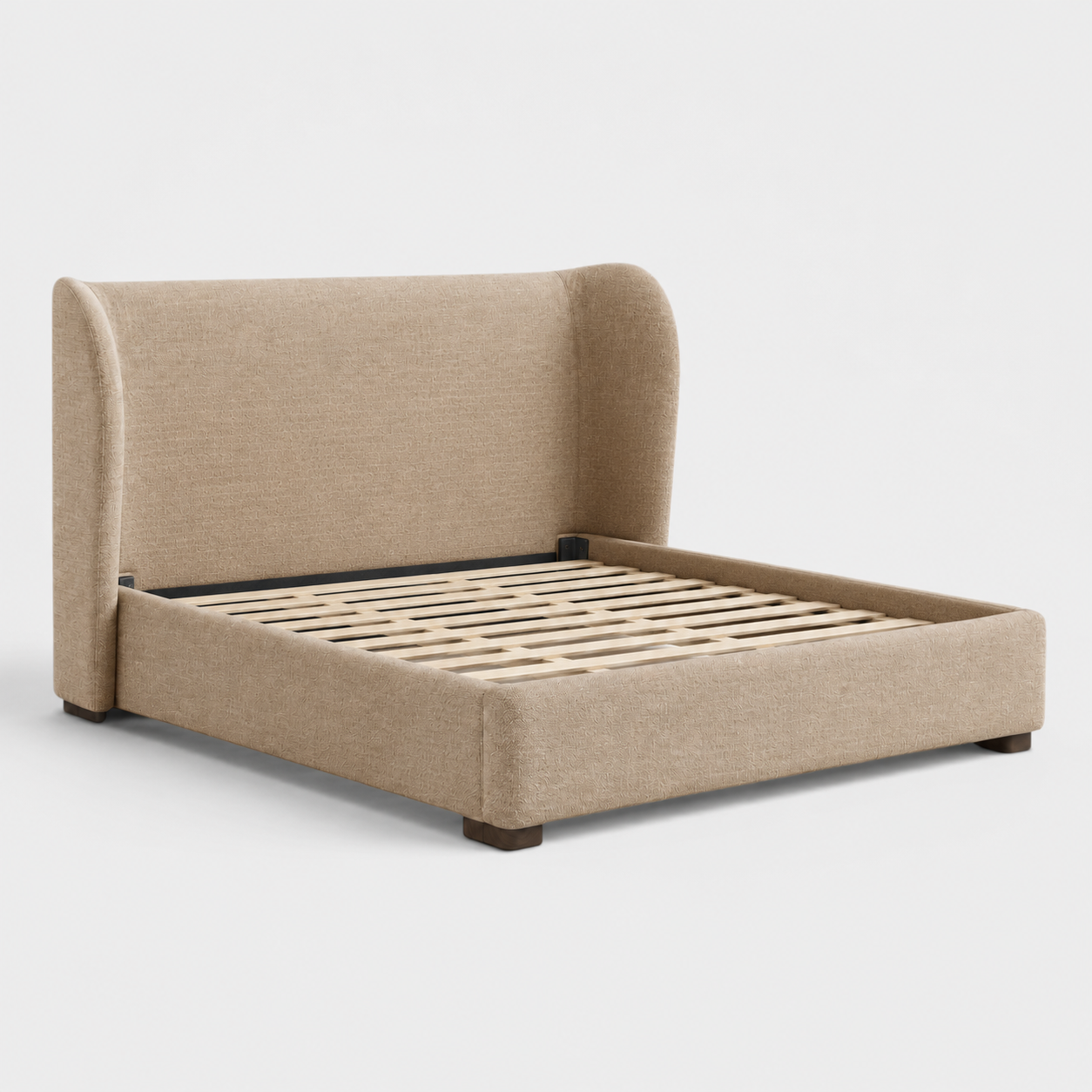 Granville Upholstered Platform Bed - Brisbane Stone Beige
