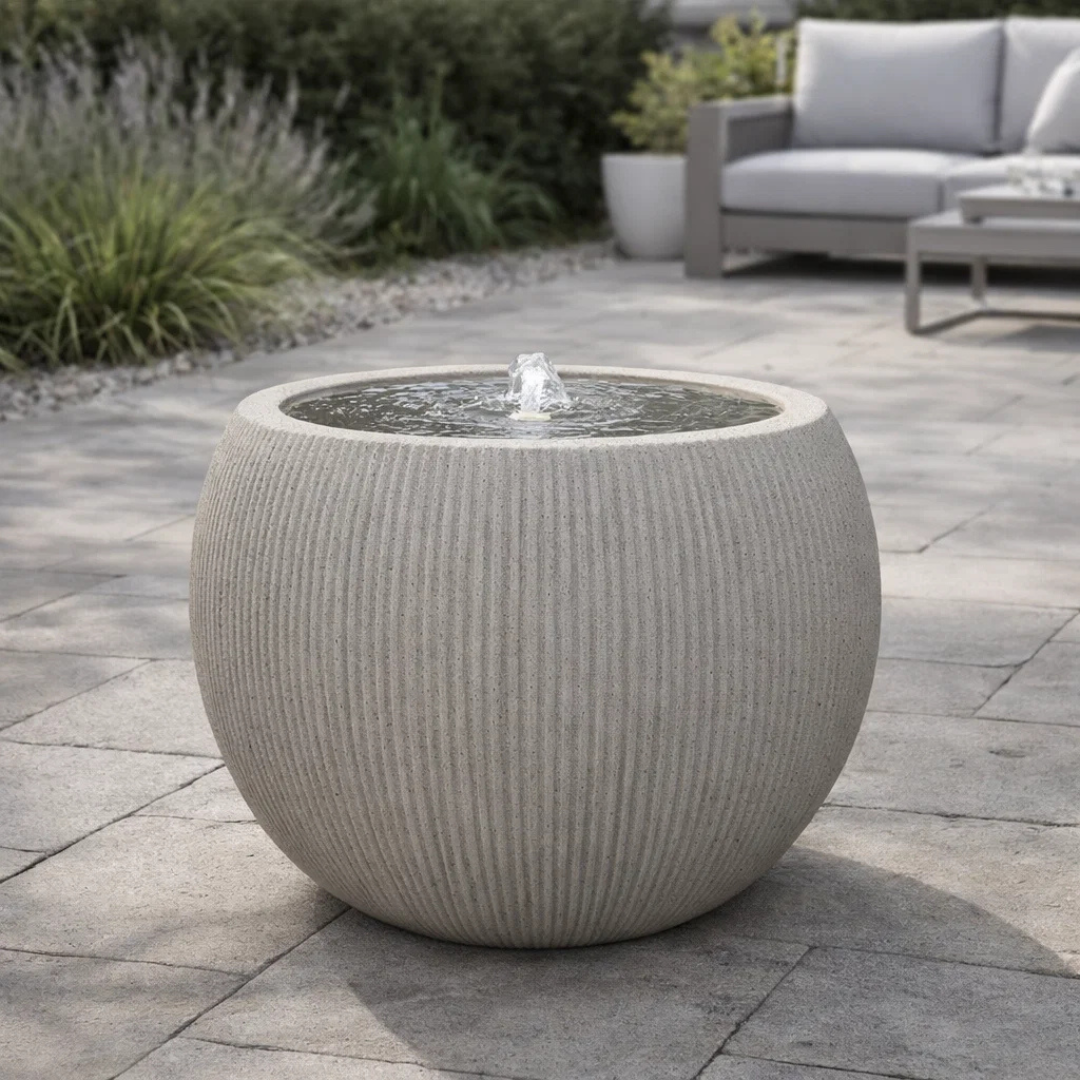 Fairview Round LED Fountain - Textured Beige