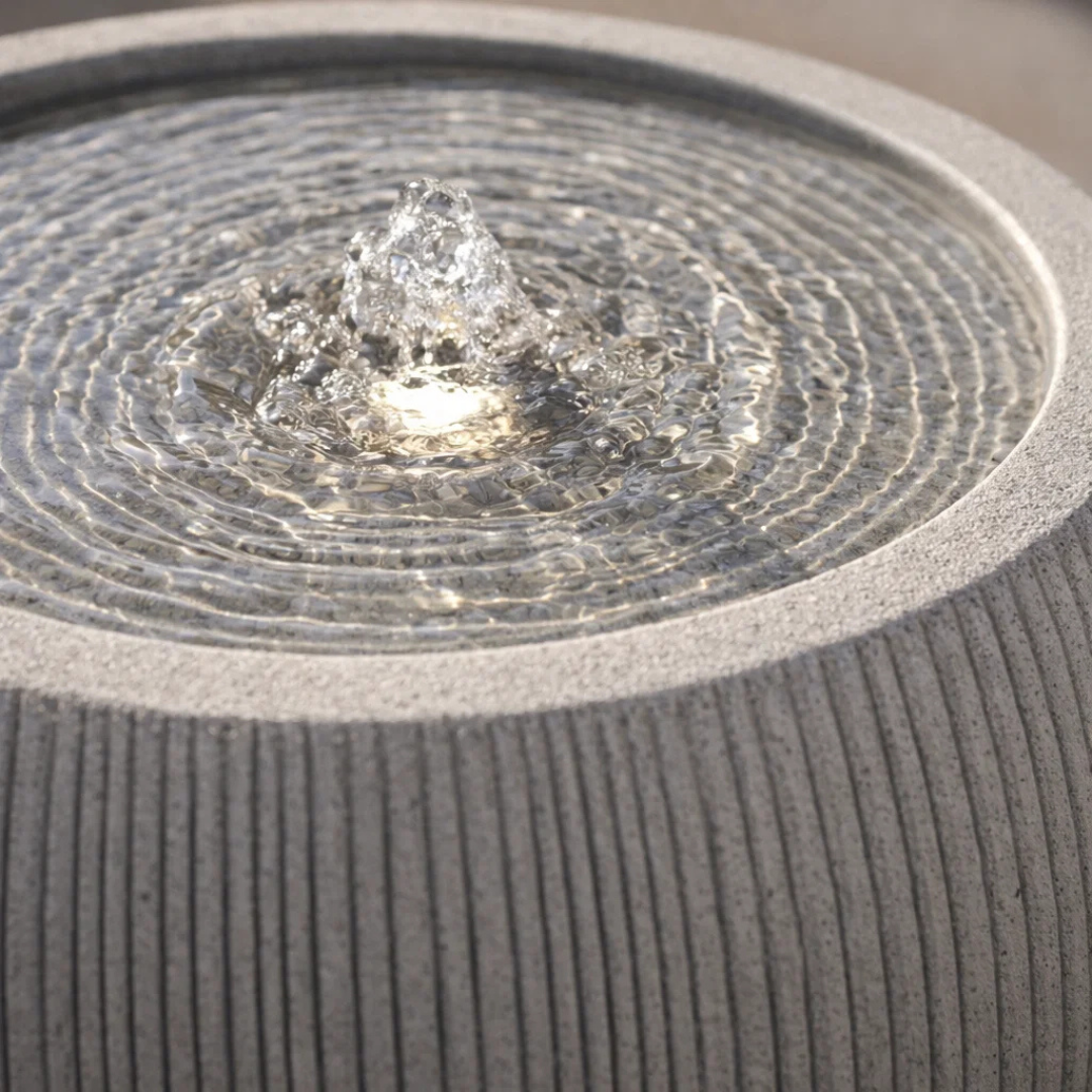 Fairview Round LED Fountain - Textured Beige