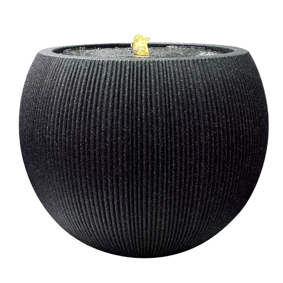 Fairview Round LED Fountain - Textured Black