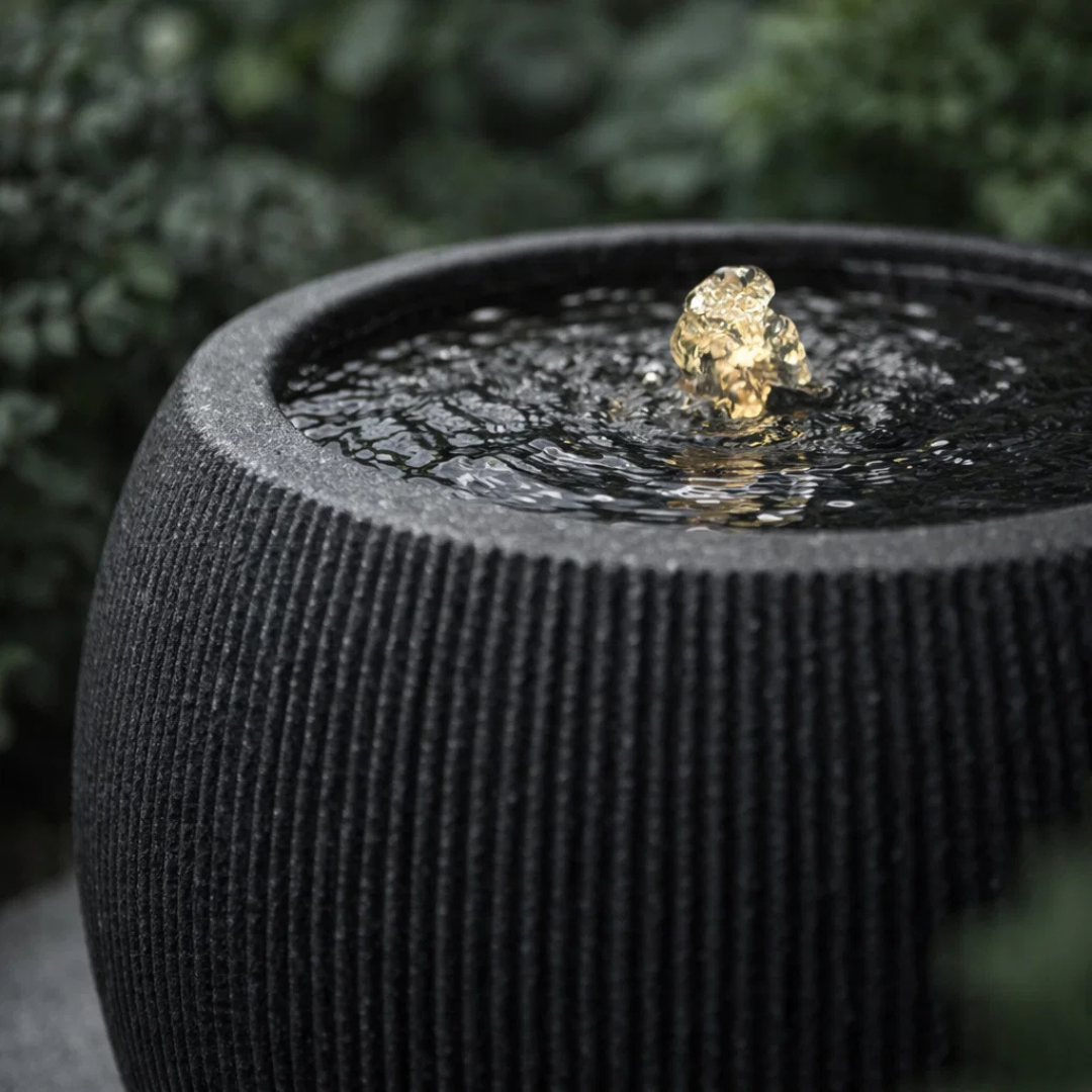 Fairview Round LED Fountain - Textured Black