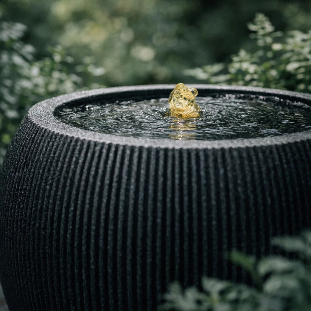 Fairview Round LED Fountain - Textured Black