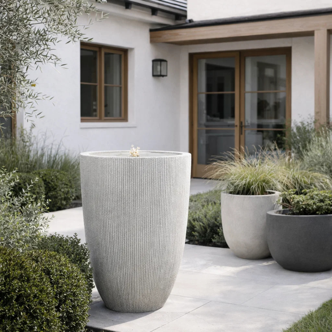 Fairview Tall Curved LED Fountain - Textured Beige