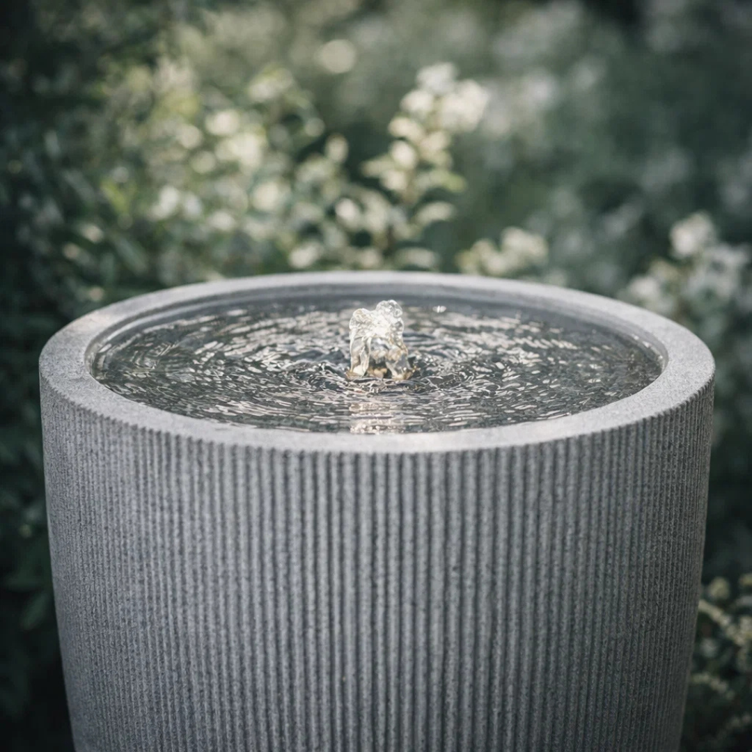 Fairview Tall Curved LED Fountain - Textured Beige