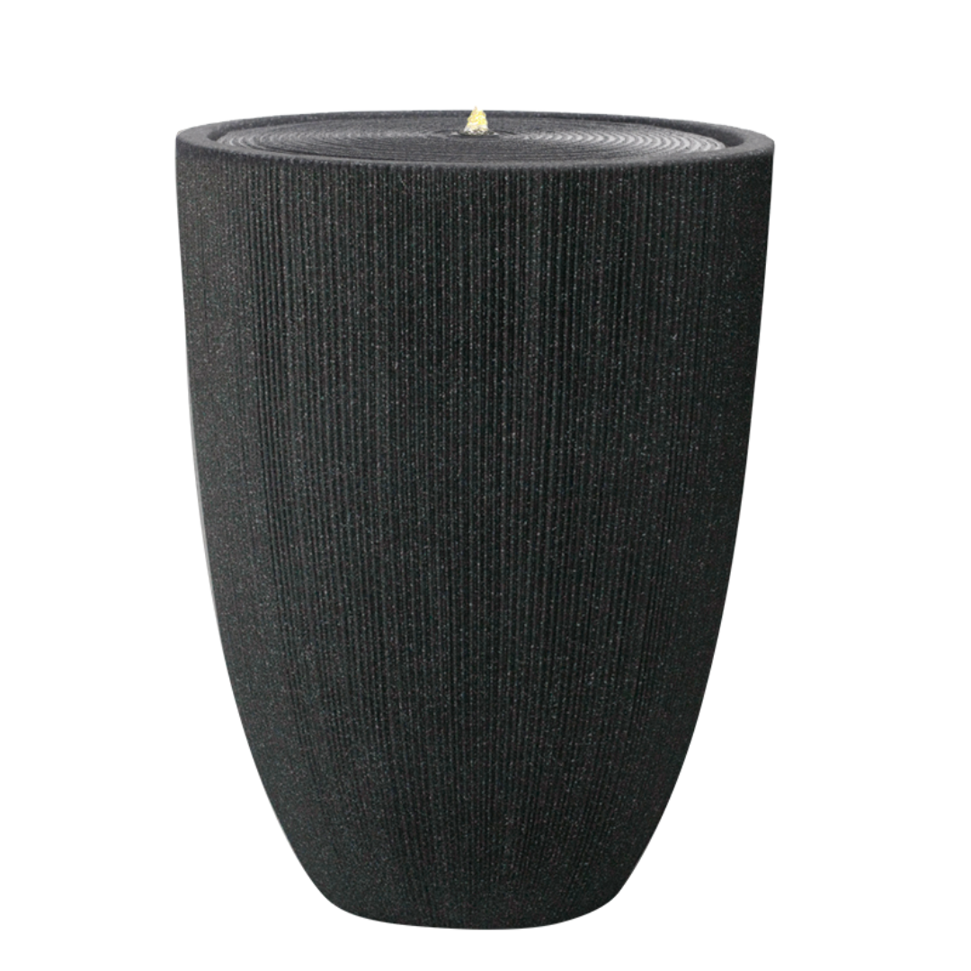 Fairview Tall Curved LED Fountain - Textured Black
