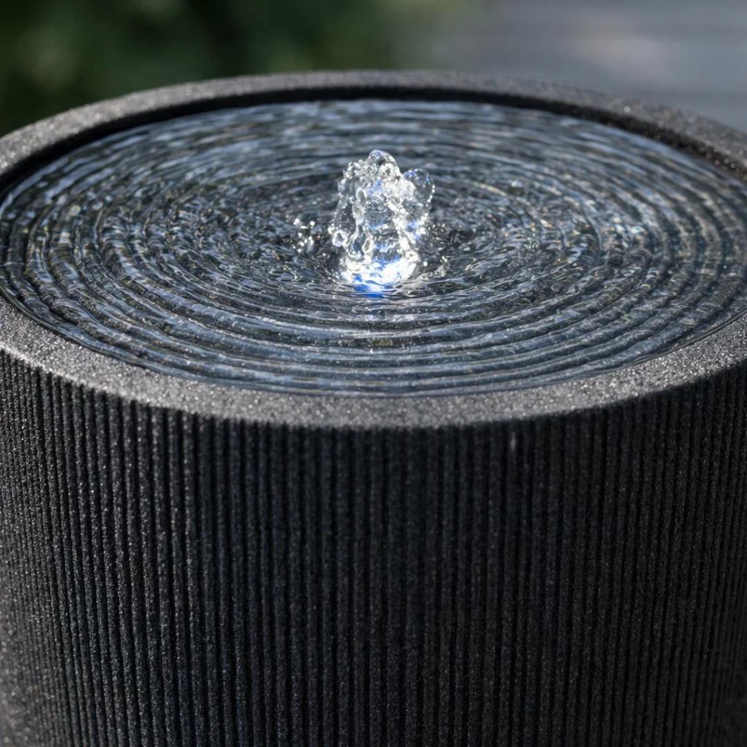 Fairview Tall Curved LED Fountain - Textured Black