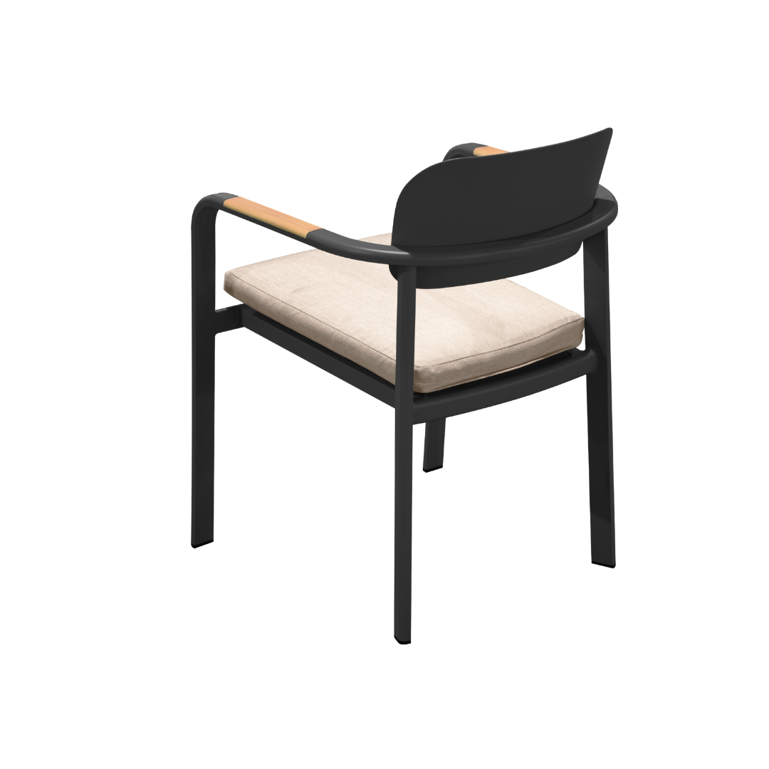 Collingwood Dining Arm Chair with Cushion - Charcoal