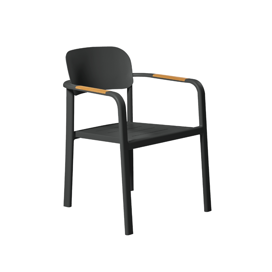 Collingwood Dining Arm Chair with Cushion - Charcoal