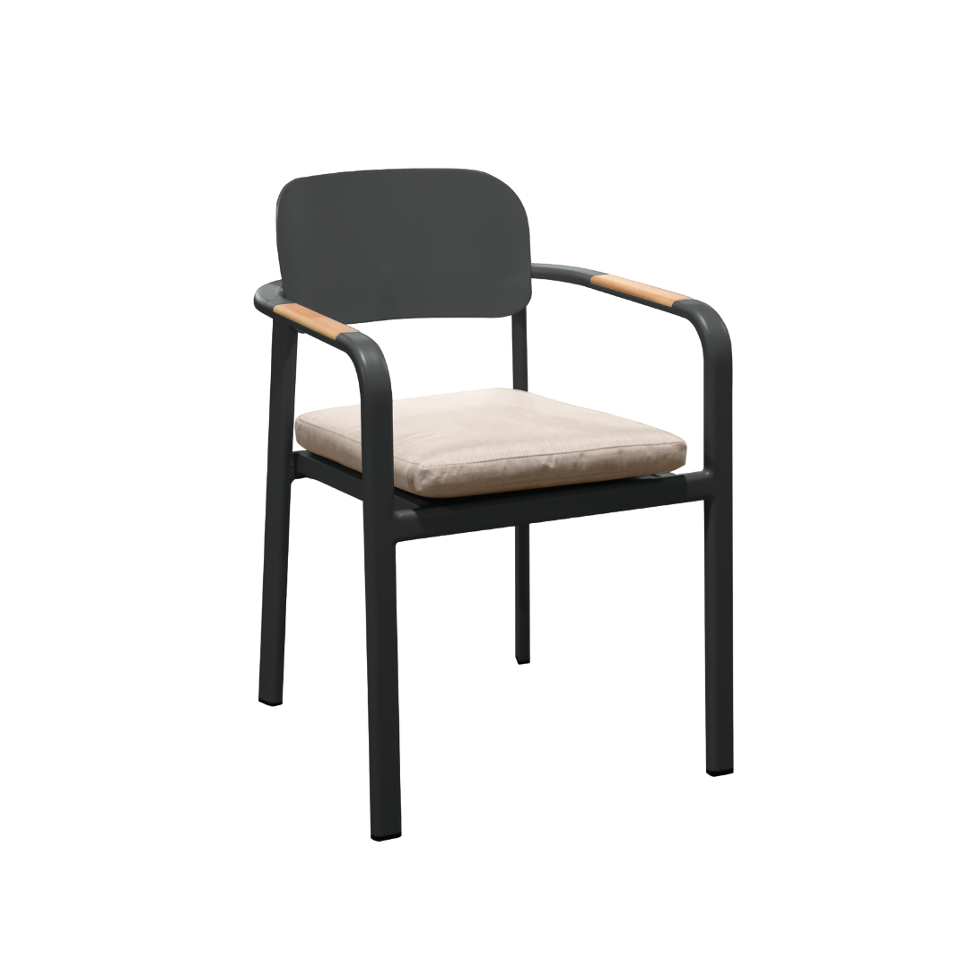 Collingwood Dining Arm Chair with Cushion - Charcoal