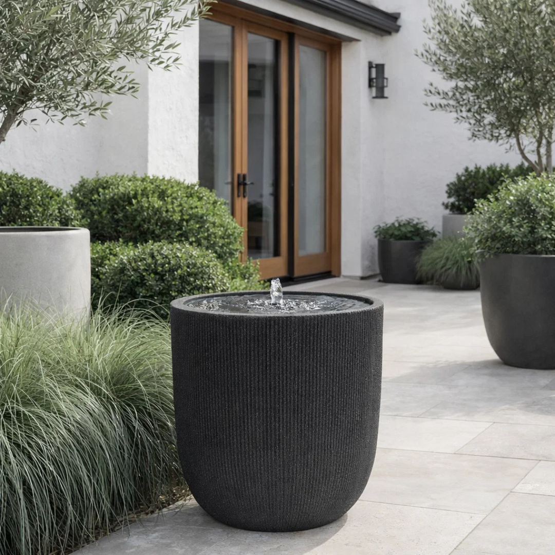Fairview Curved LED Fountain - Textured Black