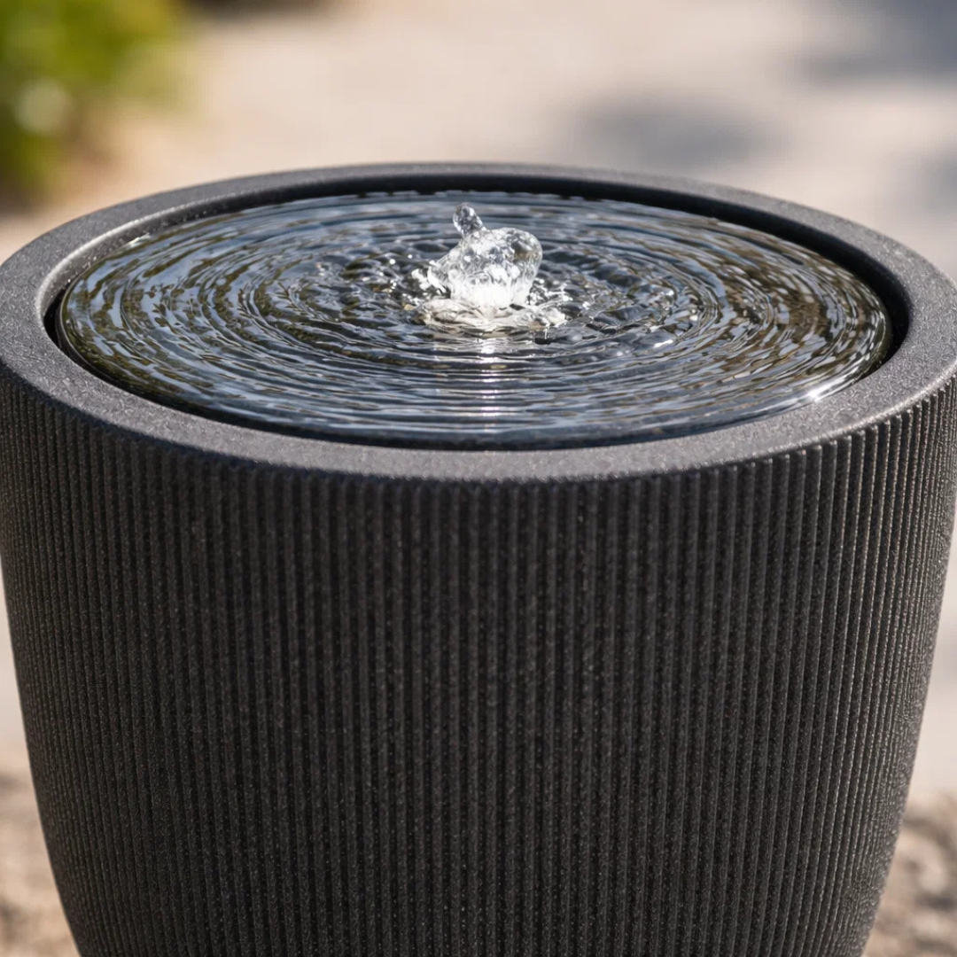 Fairview Curved LED Fountain - Textured Black