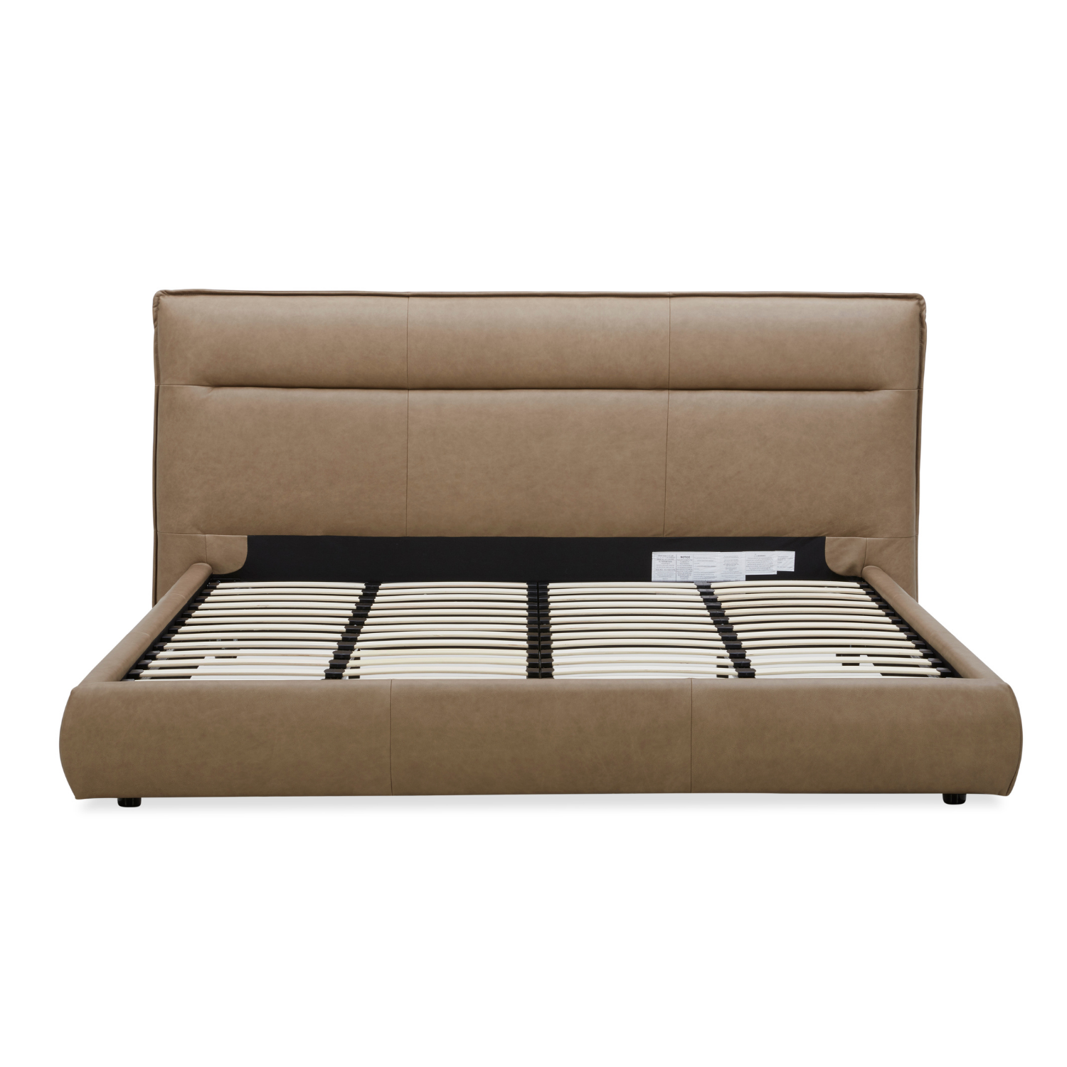 Carlaw Platform Bed - Cobblestone Leather