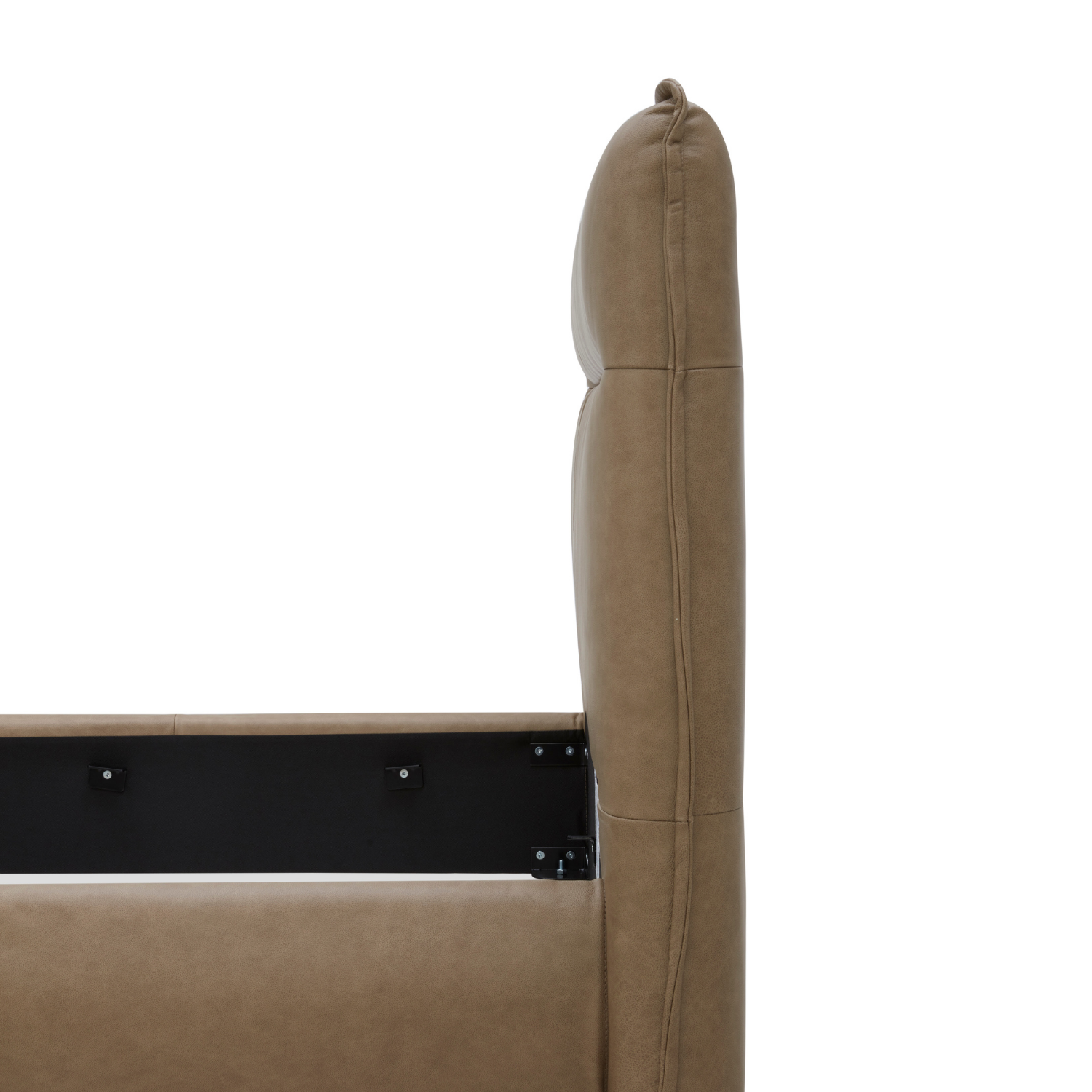 Carlaw Platform Bed - Cobblestone Leather