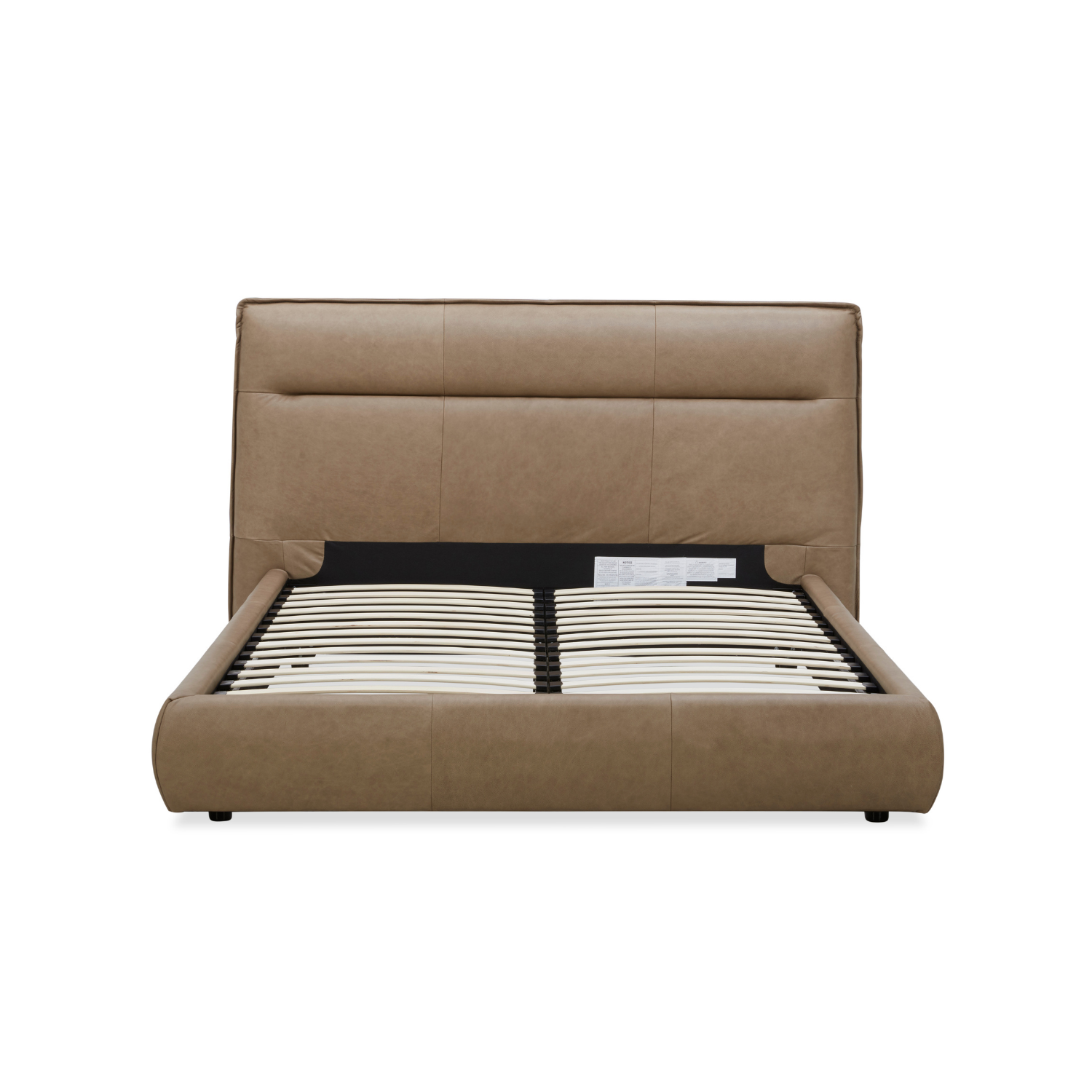 Carlaw Platform Bed - Cobblestone Leather