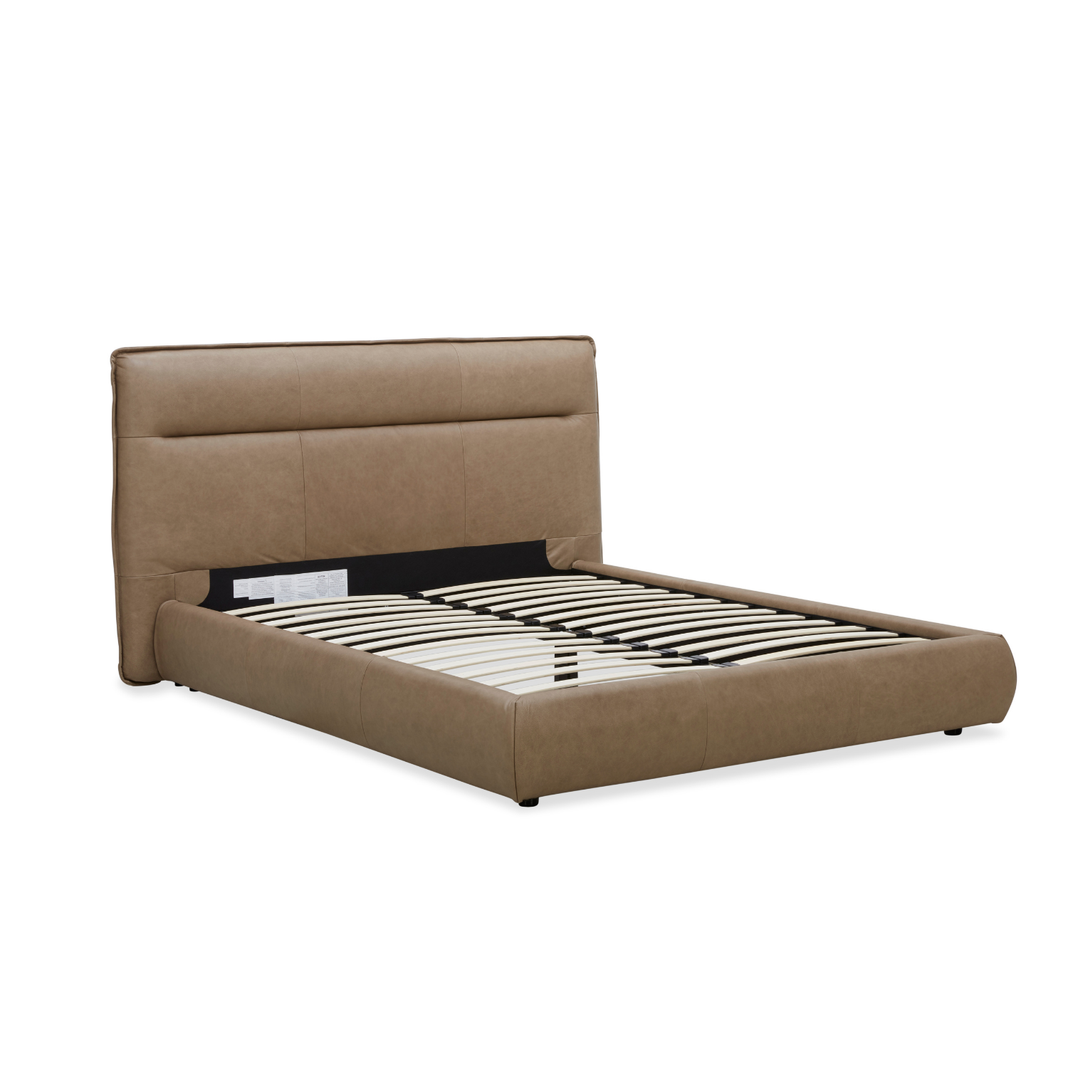 Carlaw Platform Bed - Cobblestone Leather