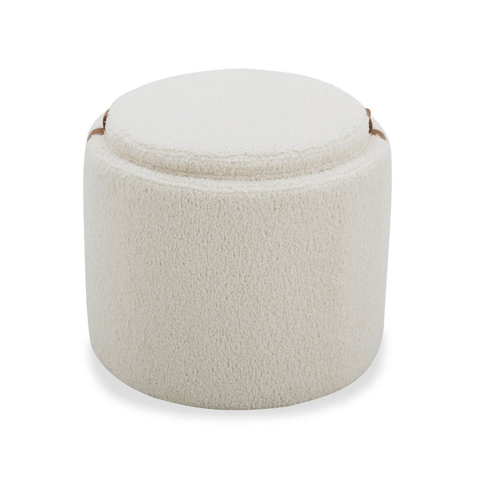 Charlestown Storage Ottoman - Ivory Sherpa