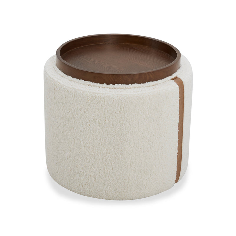 Charlestown Storage Ottoman - Ivory Sherpa
