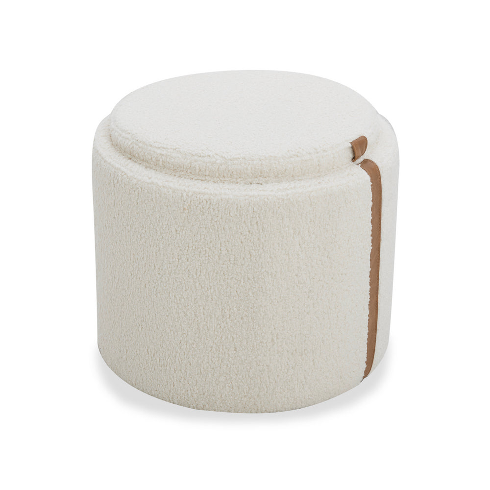 Charlestown Storage Ottoman - Ivory Sherpa