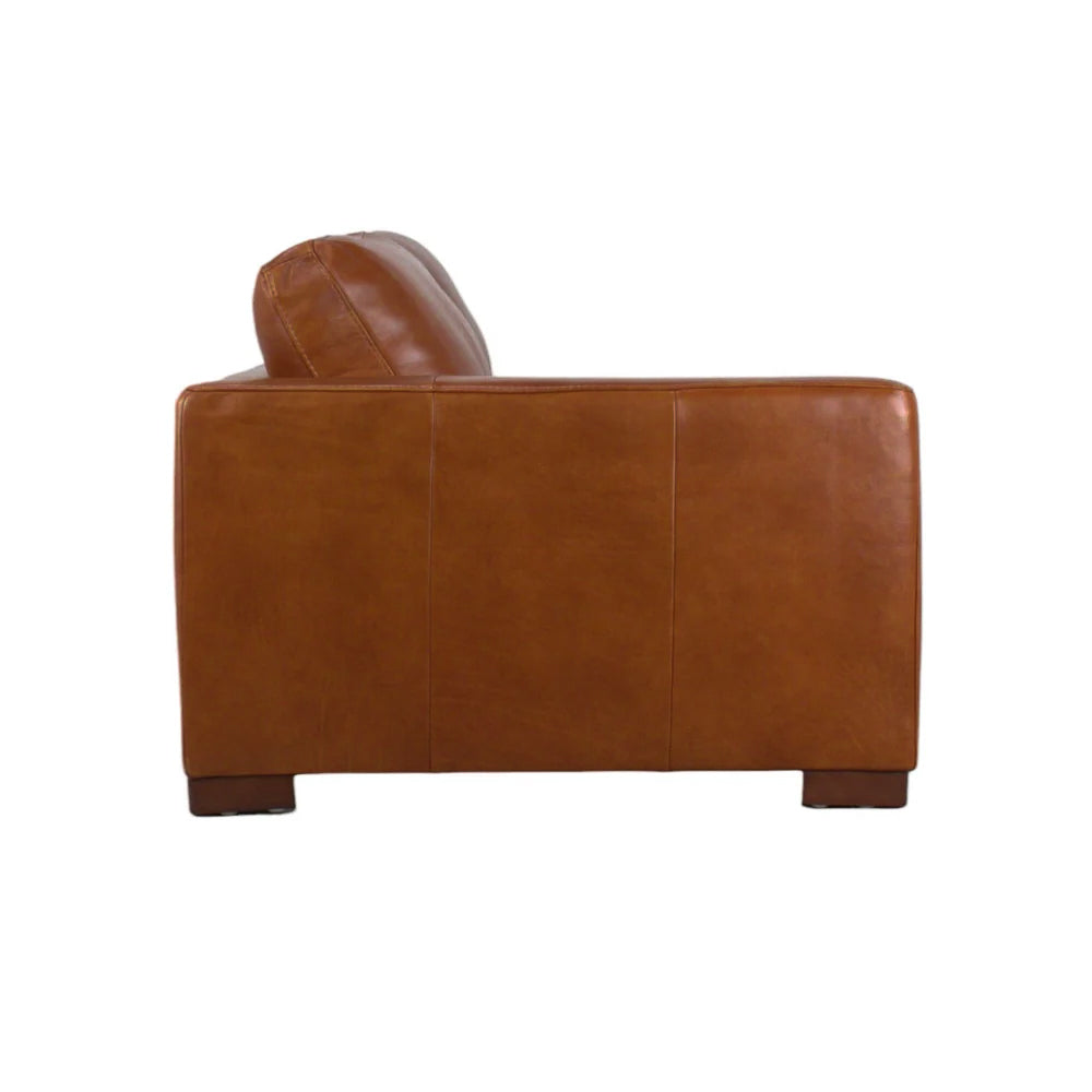 Charlestown 124" Chaise Sectional - Camel Leather