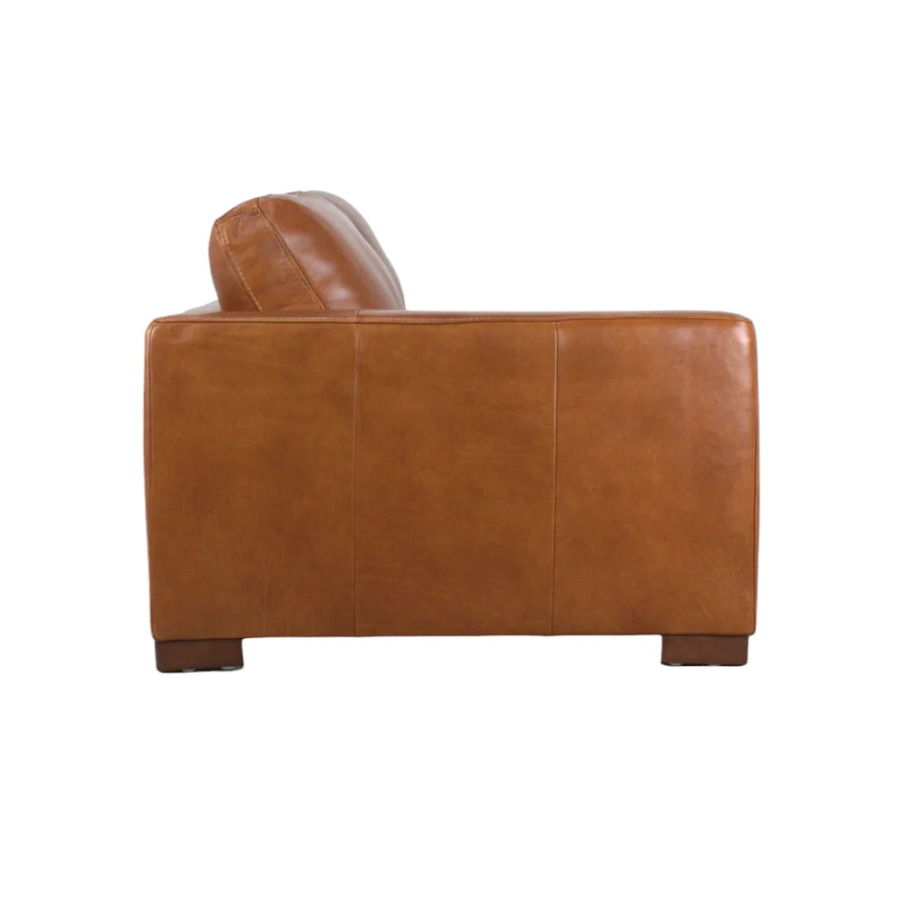 Charlestown 124" Chaise Sectional - Camel Leather
