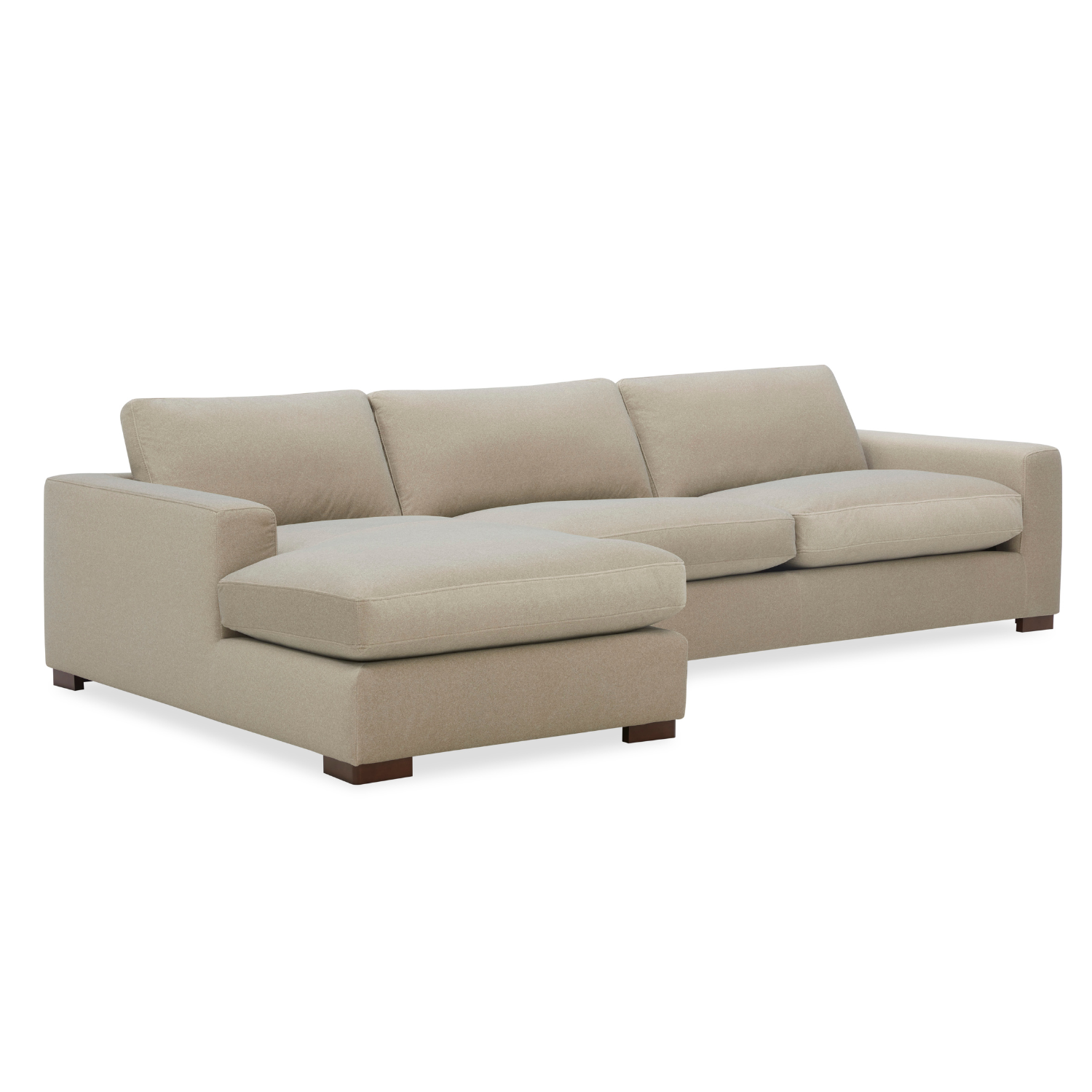 Charlestown 124" Chaise Sectional - Sand Matte Velvet