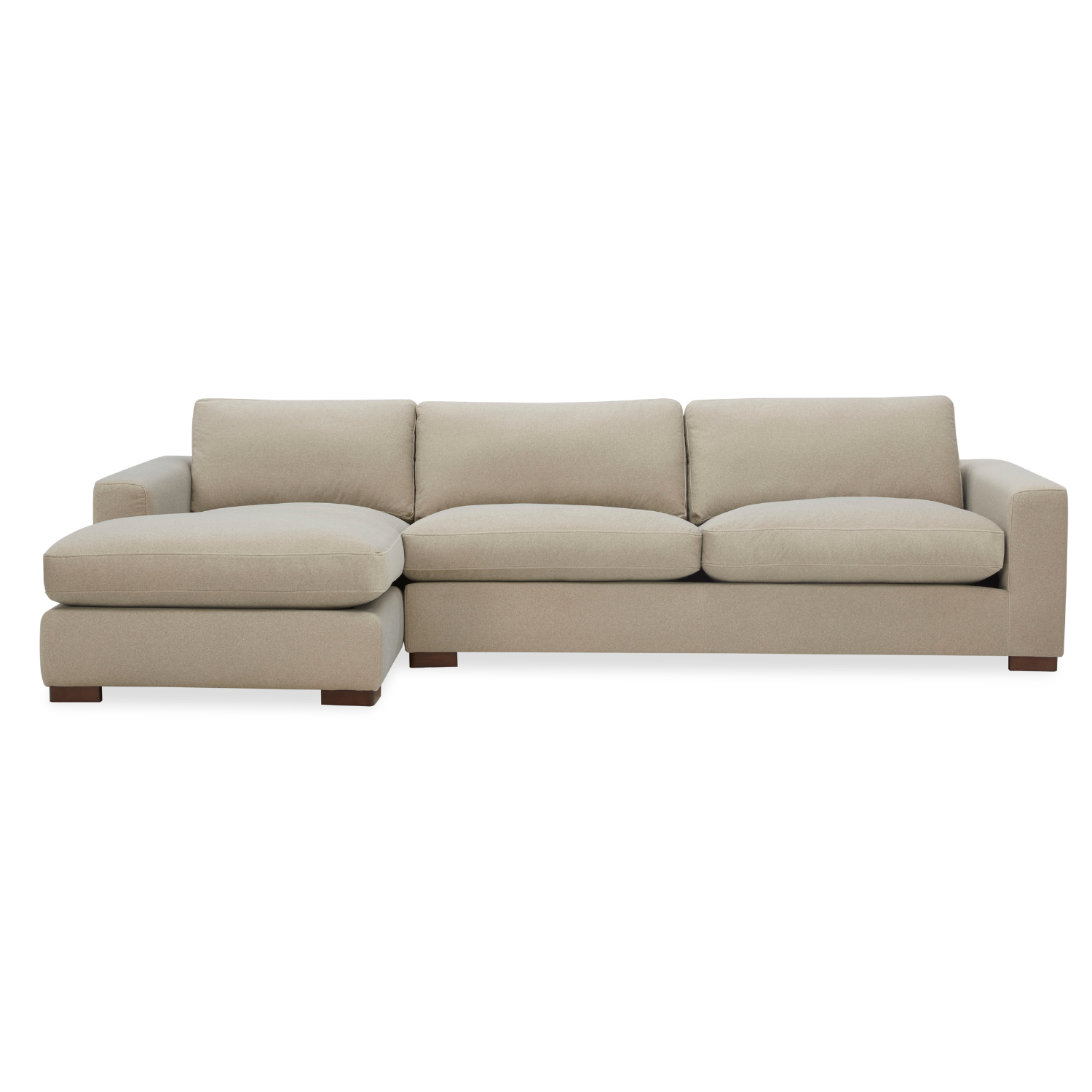 Charlestown 124" Chaise Sectional - Sand Matte Velvet