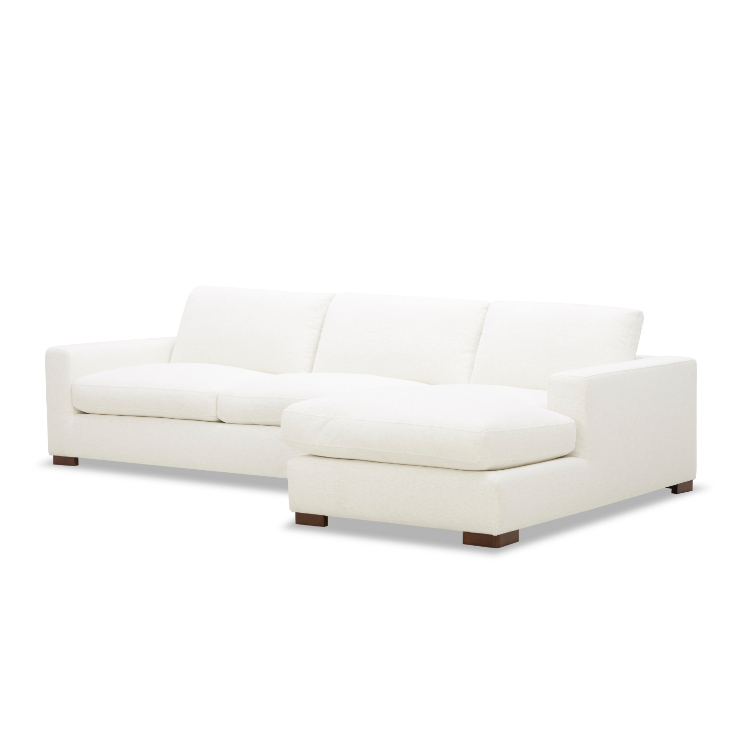 Charlestown 124" Chaise Sectional - Crypton® Nomad Snow