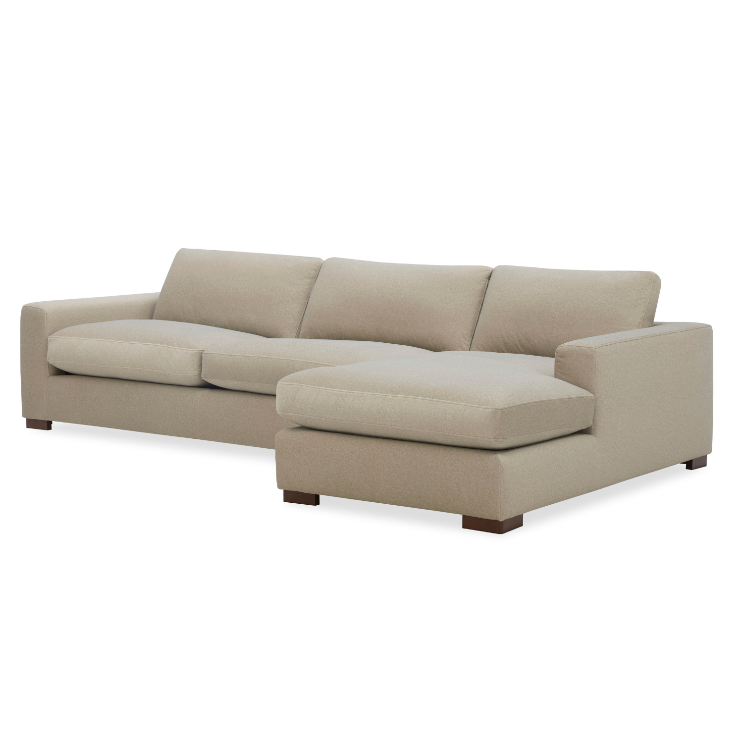 Charlestown 124" Chaise Sectional - Sand Matte Velvet
