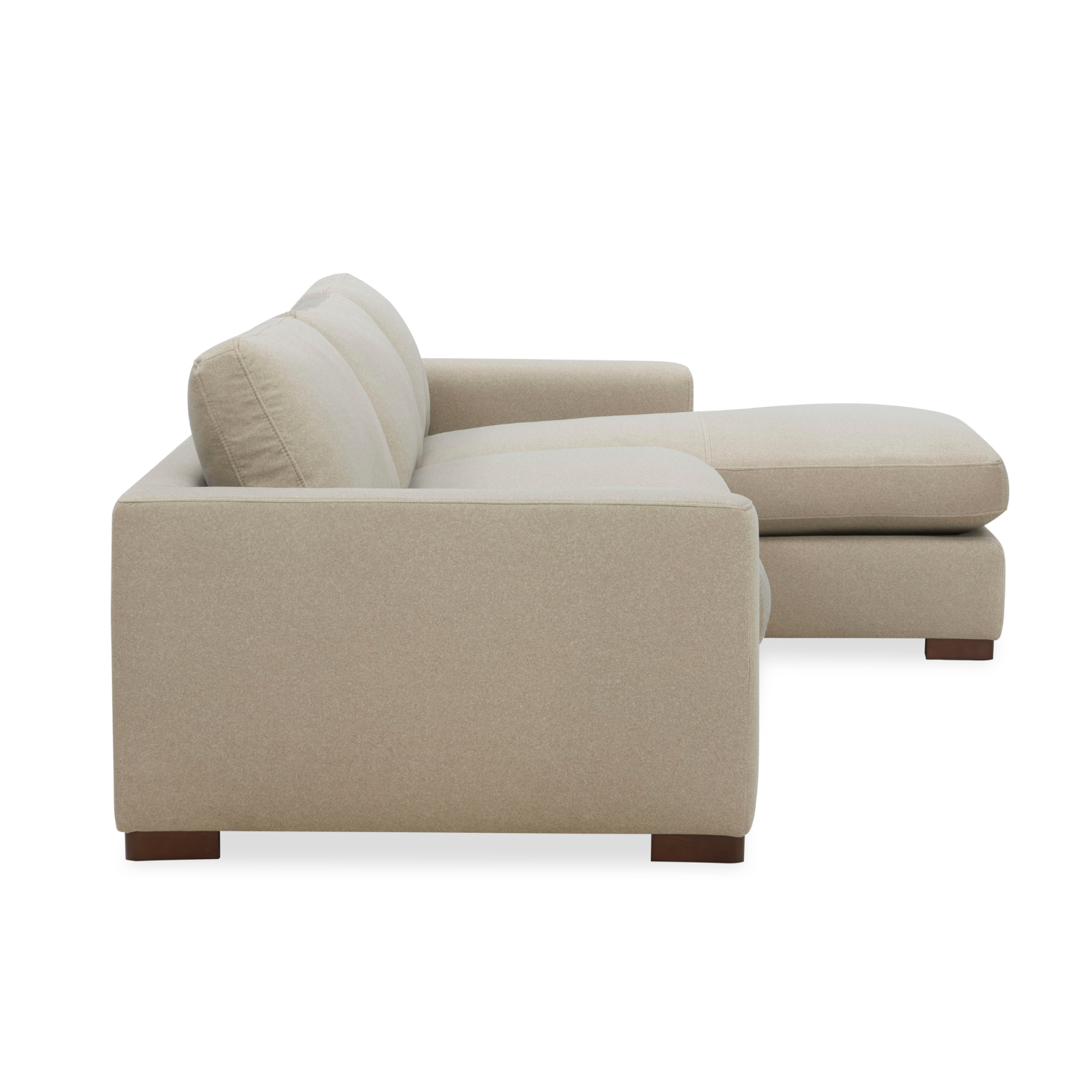 Charlestown 124" Chaise Sectional - Sand Matte Velvet