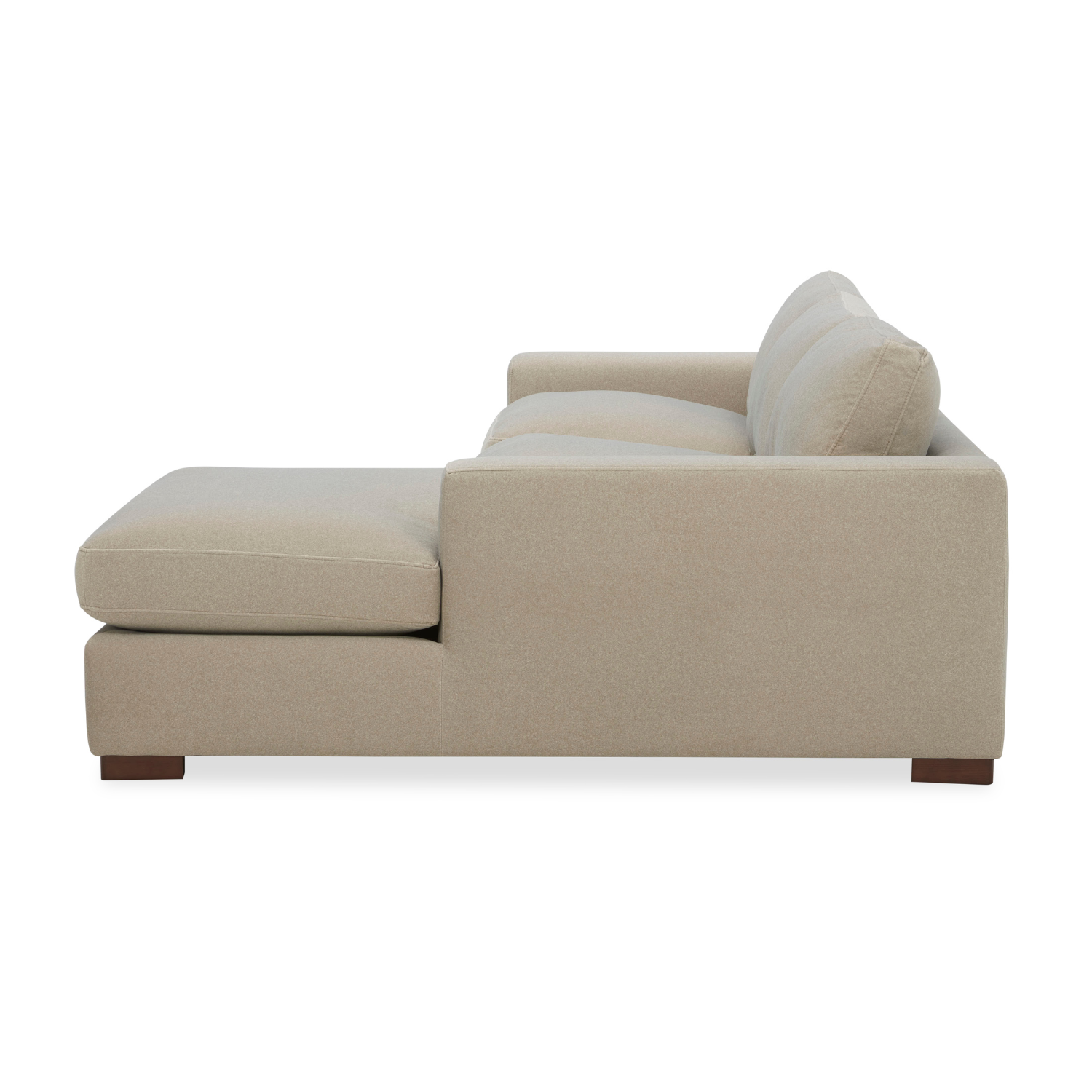Charlestown 124" Chaise Sectional - Sand Matte Velvet