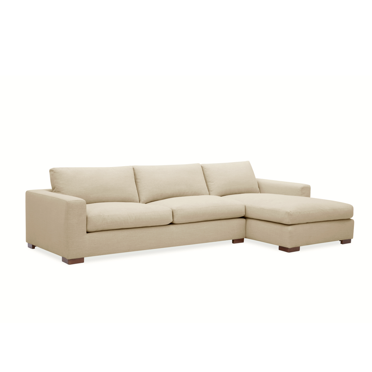 Charlestown 124" Chaise Sectional - Crypton® Nomad Custard