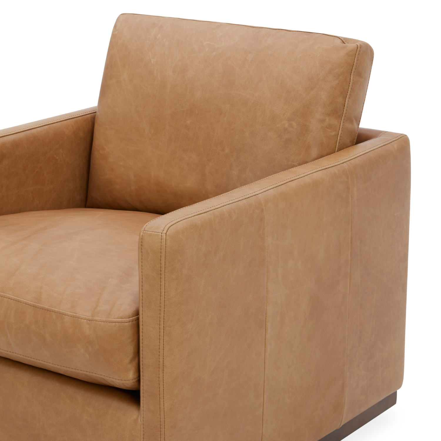 Stratford Swivel Lounge Chair - Distressed Cognac Leather