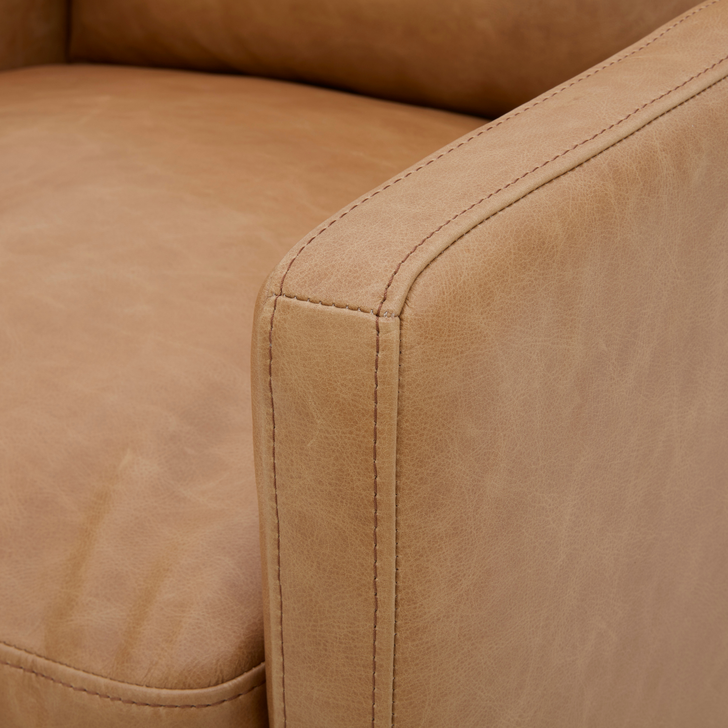 Stratford Swivel Lounge Chair - Distressed Cognac Leather