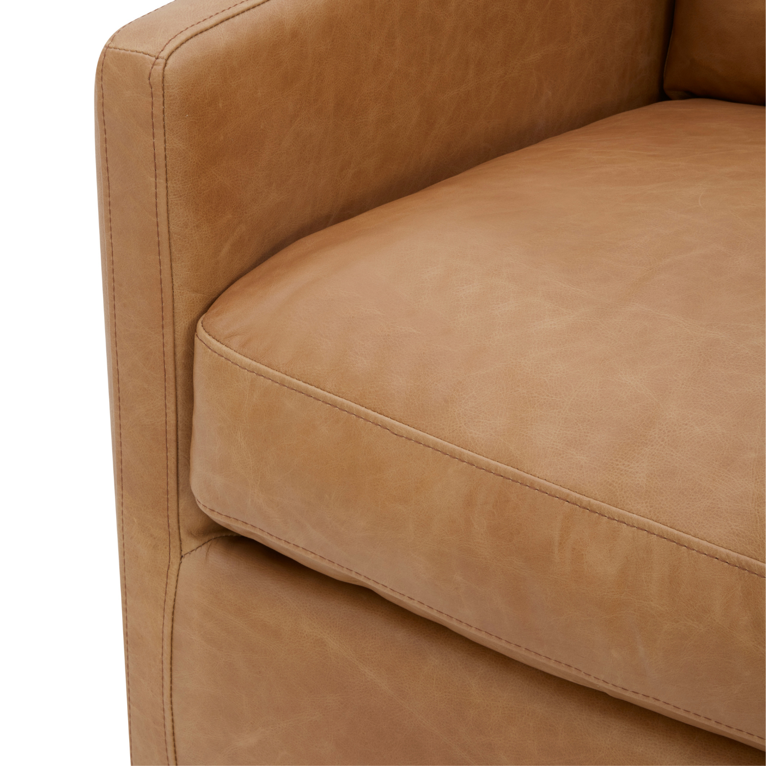 Stratford Swivel Lounge Chair - Distressed Cognac Leather