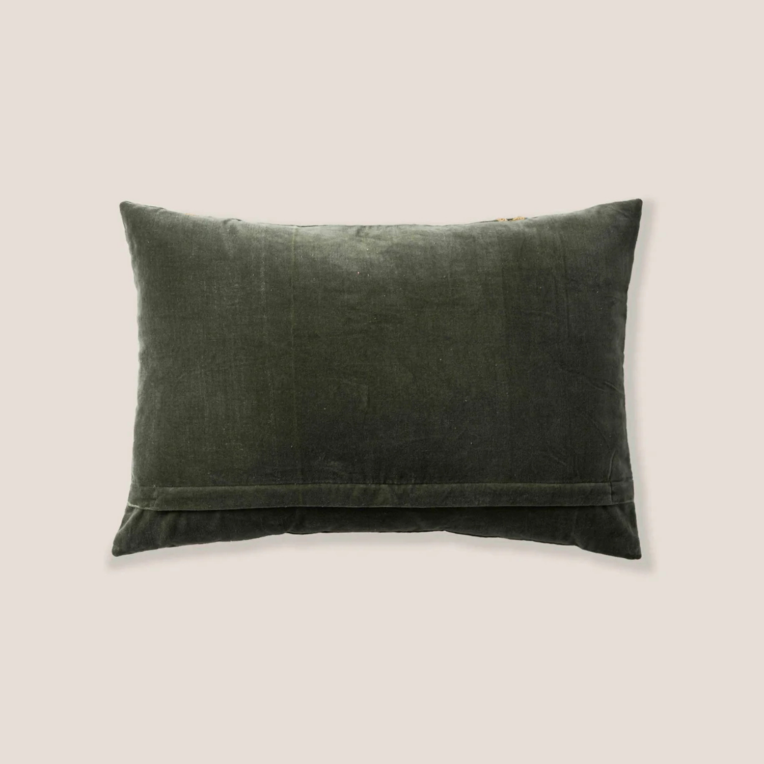 Bovaird Green Embroidered Kidney Toss Pillow
