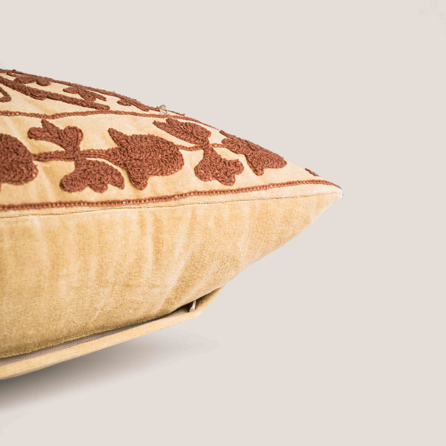 Bovaird Burgundy Embroidered Kidney Toss Pillow
