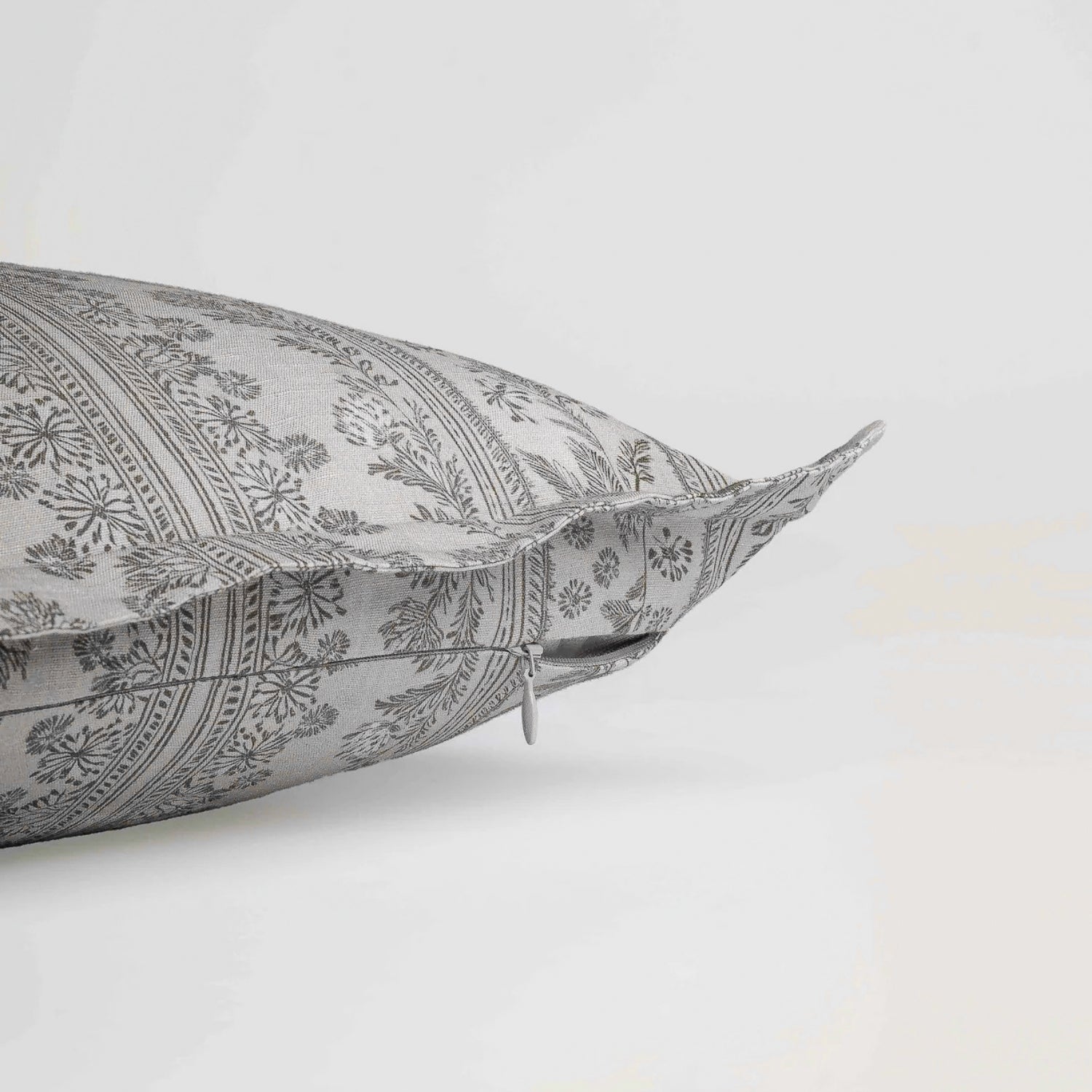 Braeside Garden Linen Block Print Kidney Toss Pillow