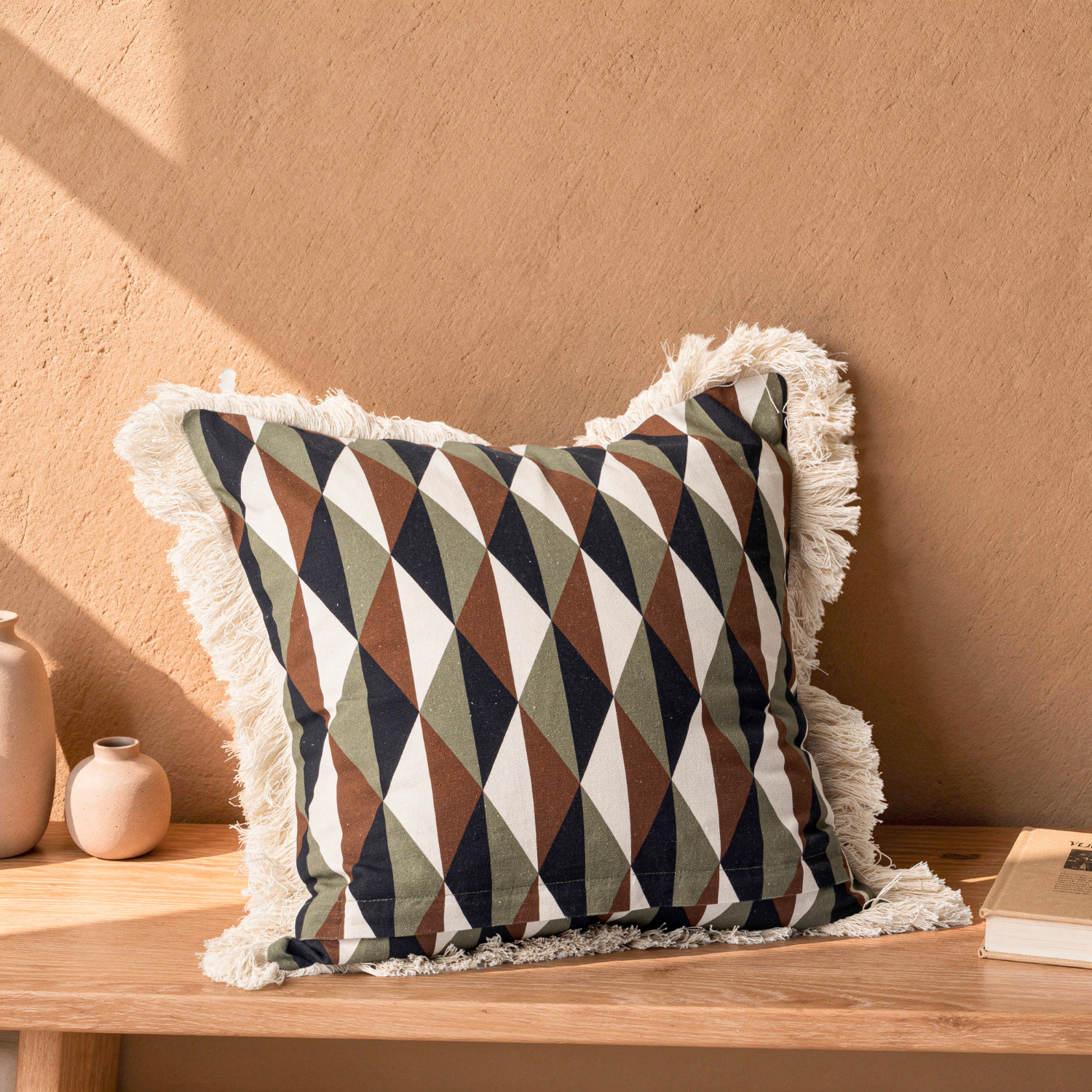Elias Geometric Block Print Toss Pillow