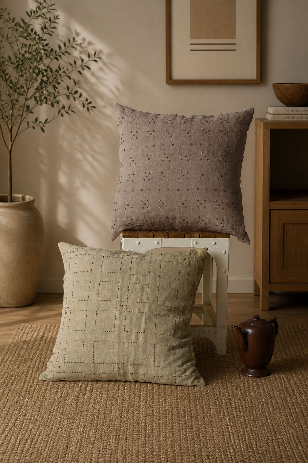 Dunham Borders Linen Toss Pillow