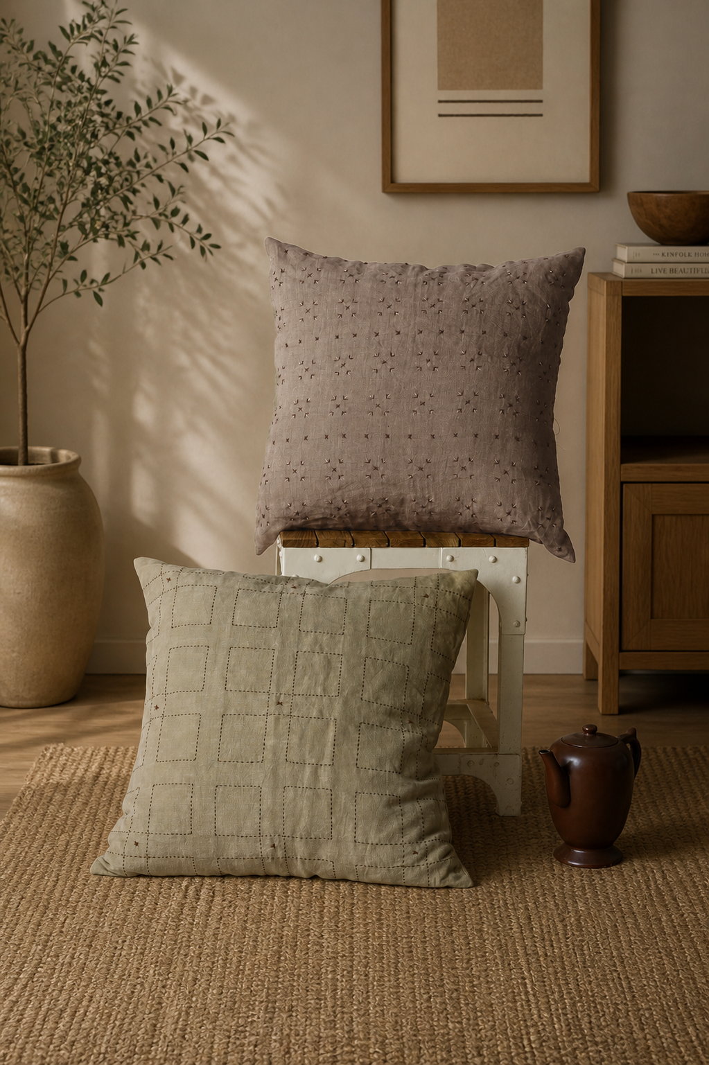 Nicolet Borders Linen Toss Pillow