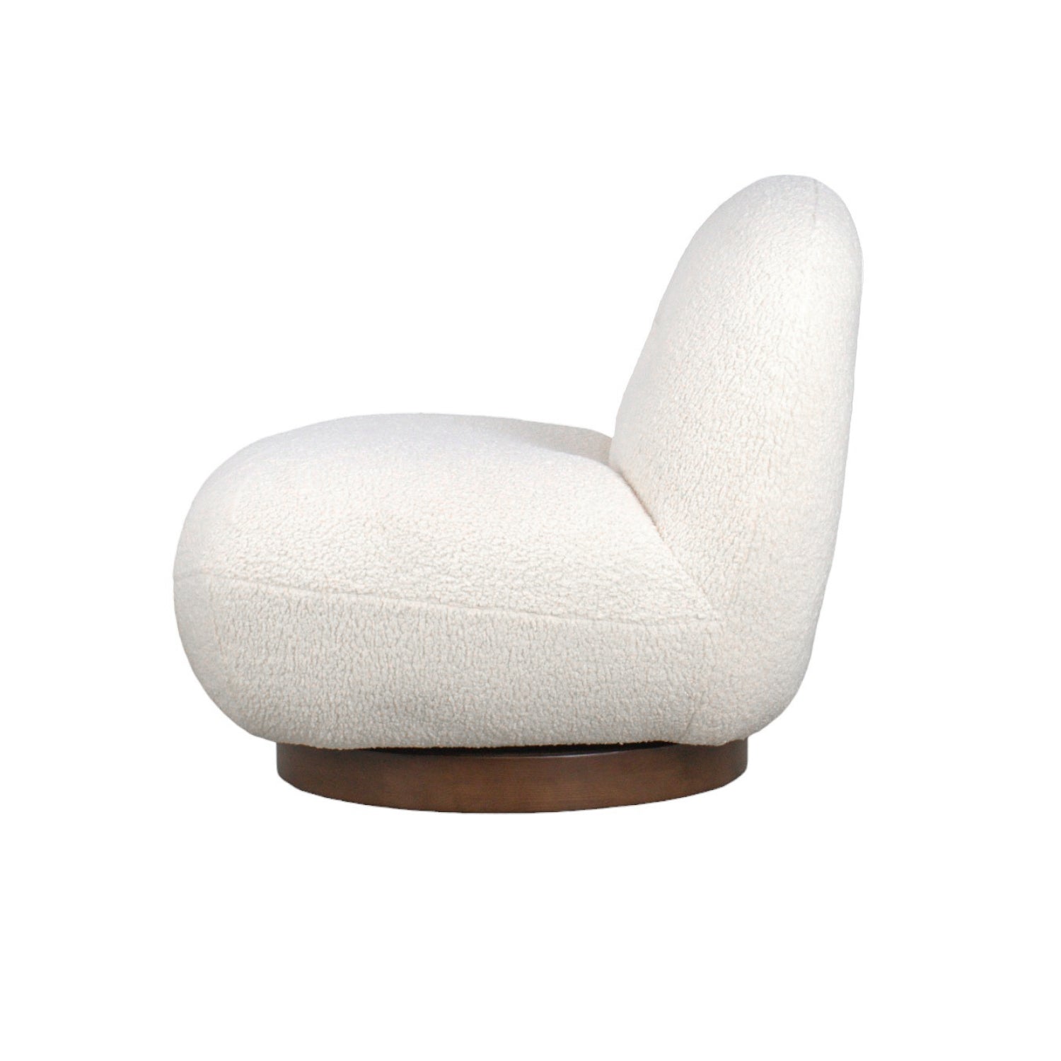 Jacques Swivel Lounge Chair - Ivory Sherpa