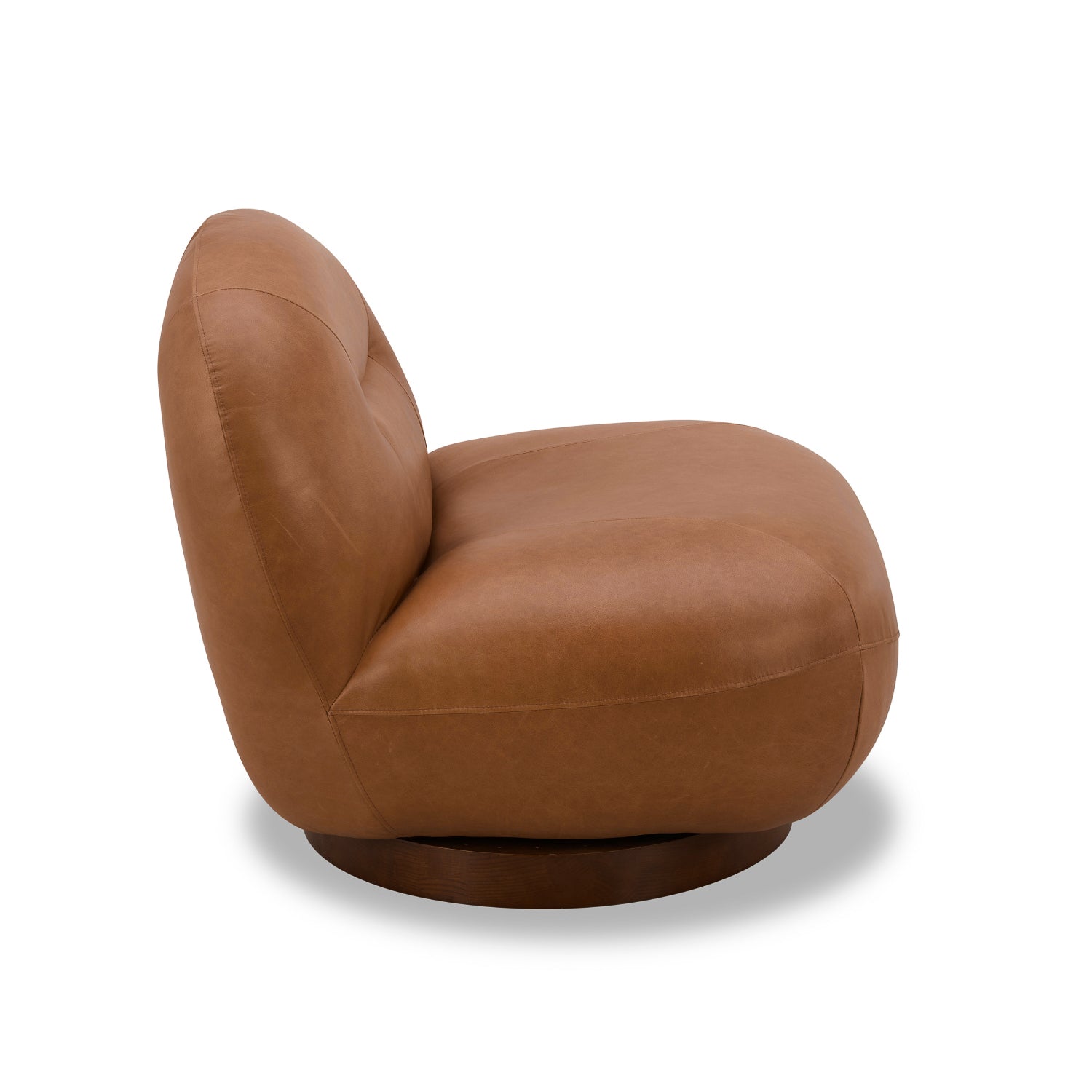 Jacques Swivel Lounge Chair - Distressed Cognac Leather