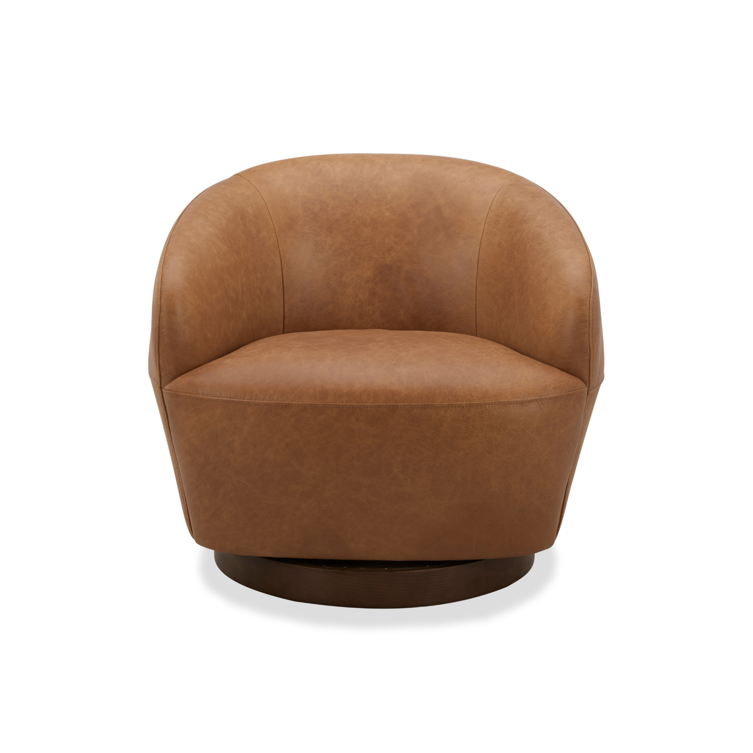 Pod Leather Swivel Lounge Chair