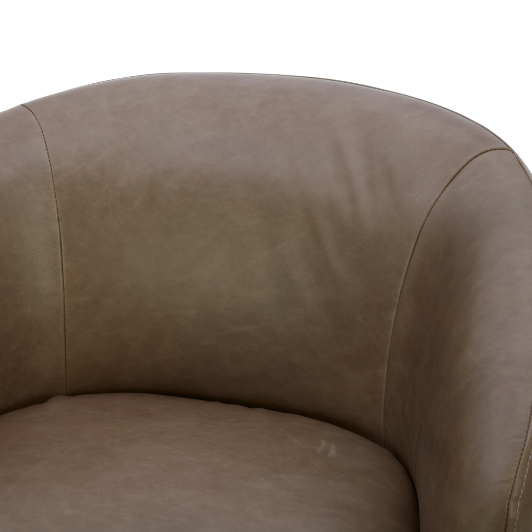 Pod Leather Swivel Lounge Chair - Concord Pewter Leather