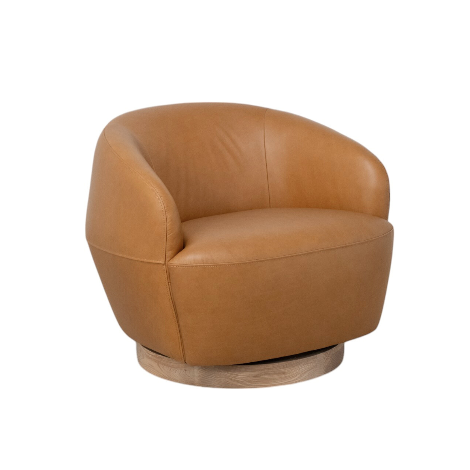Pod Leather Swivel Lounge Chair