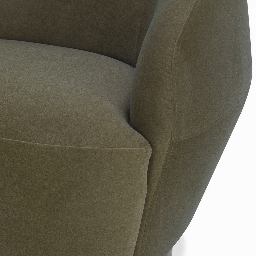 Pod Swivel Lounge Chair - Forest Green Matte Velvet