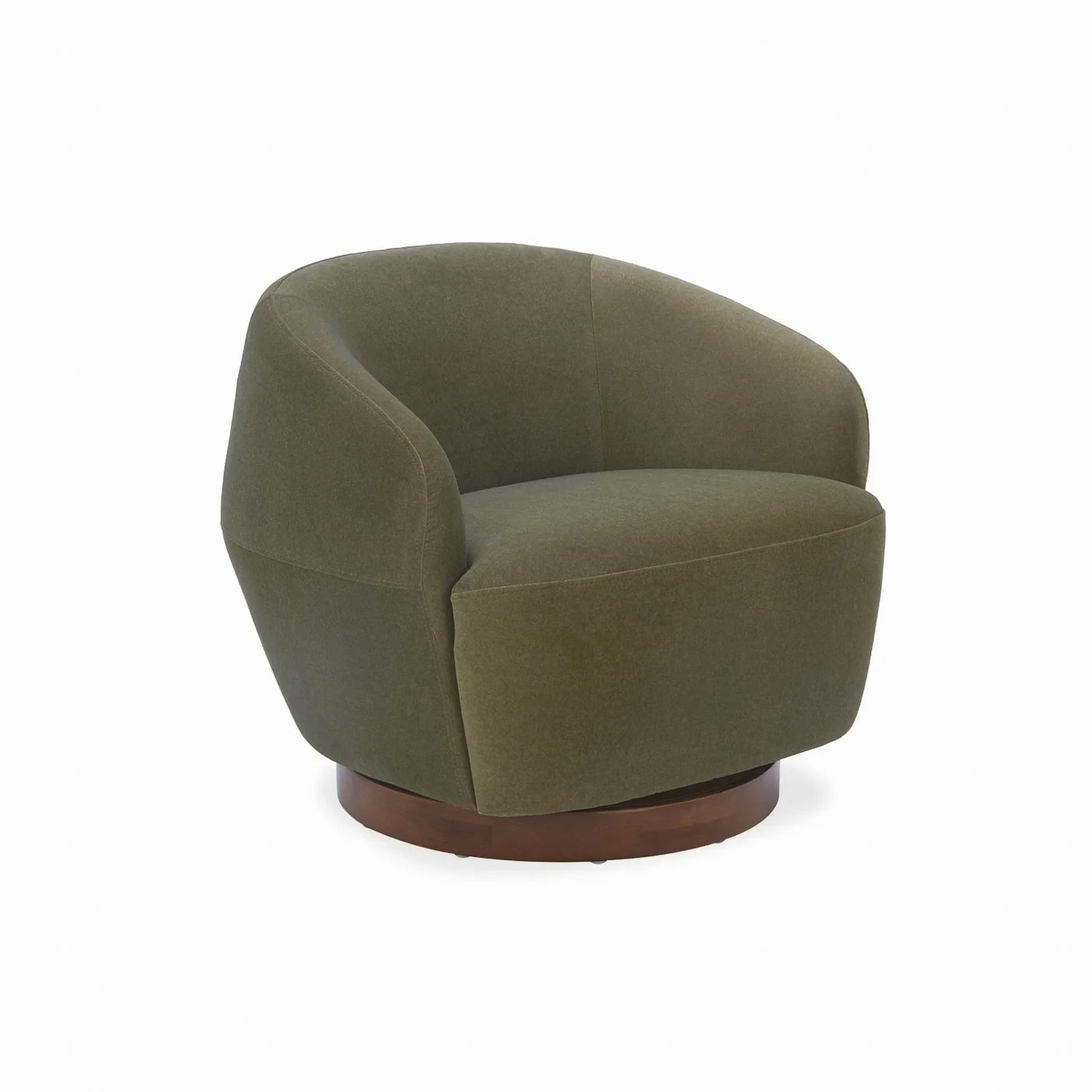 Pod Swivel Lounge Chair - Forest Green Matte Velvet