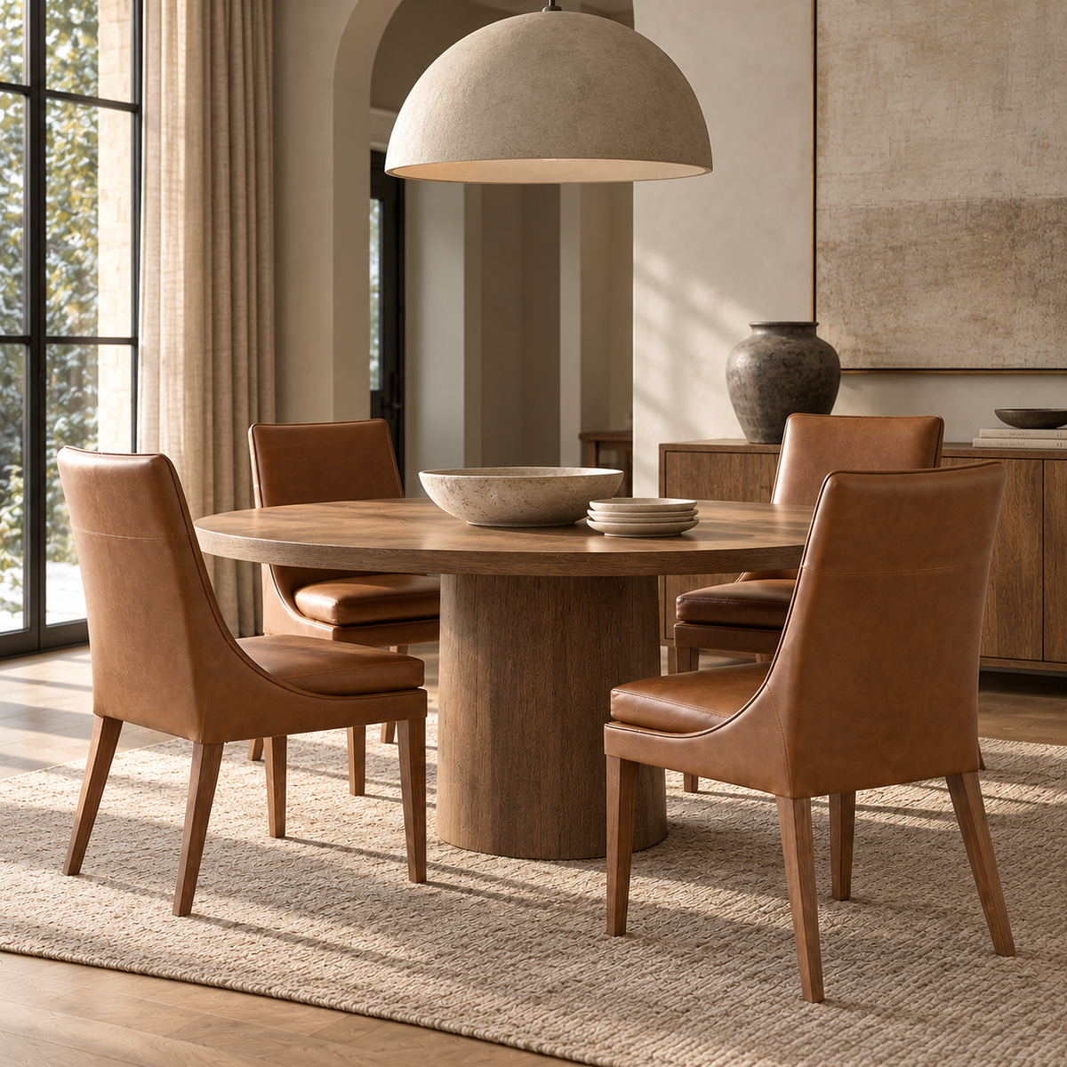 Guildwood Dining Chair - Concord Mink Leather