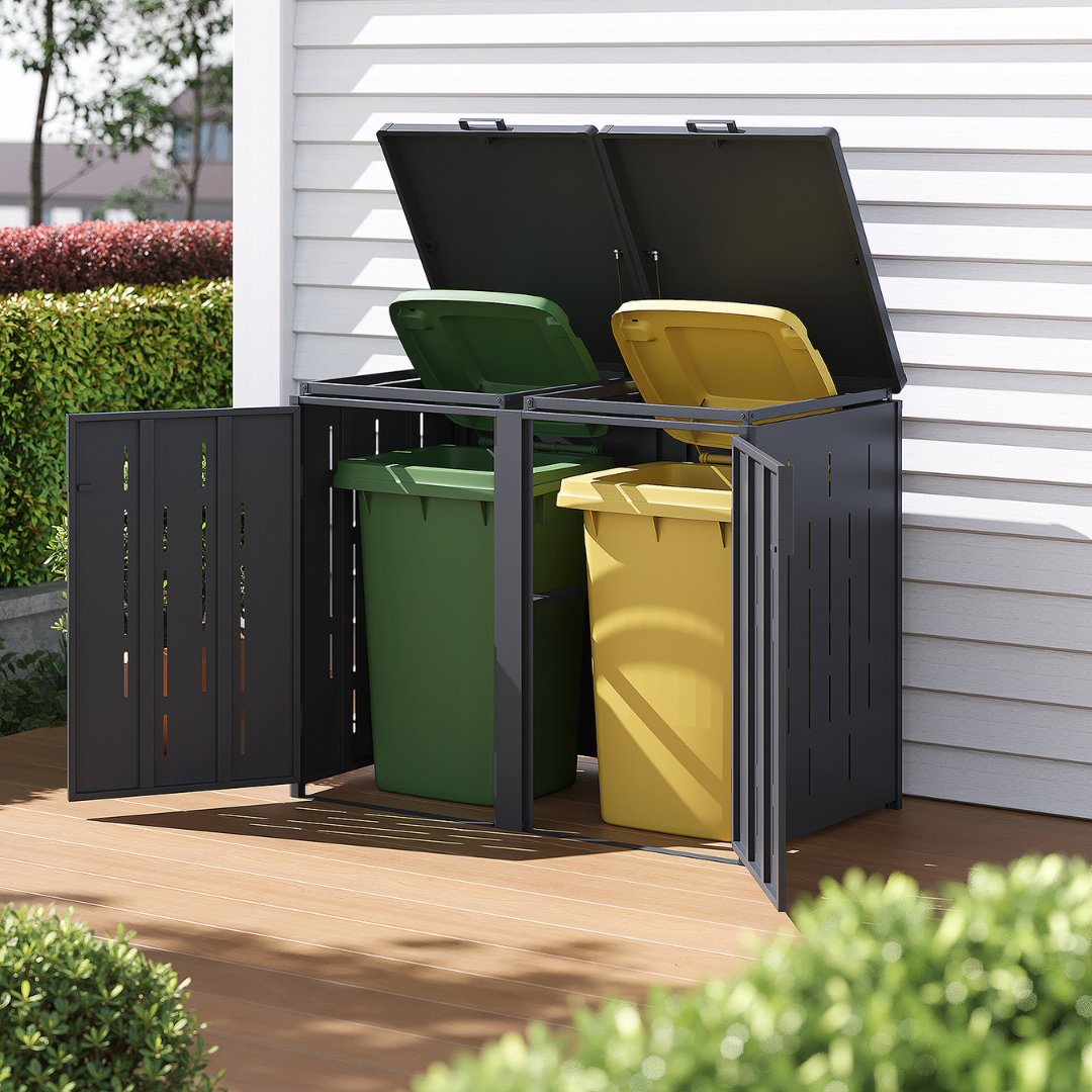 Dryden 1500L Galvanized Steel Outdoor Waste Storage Bin