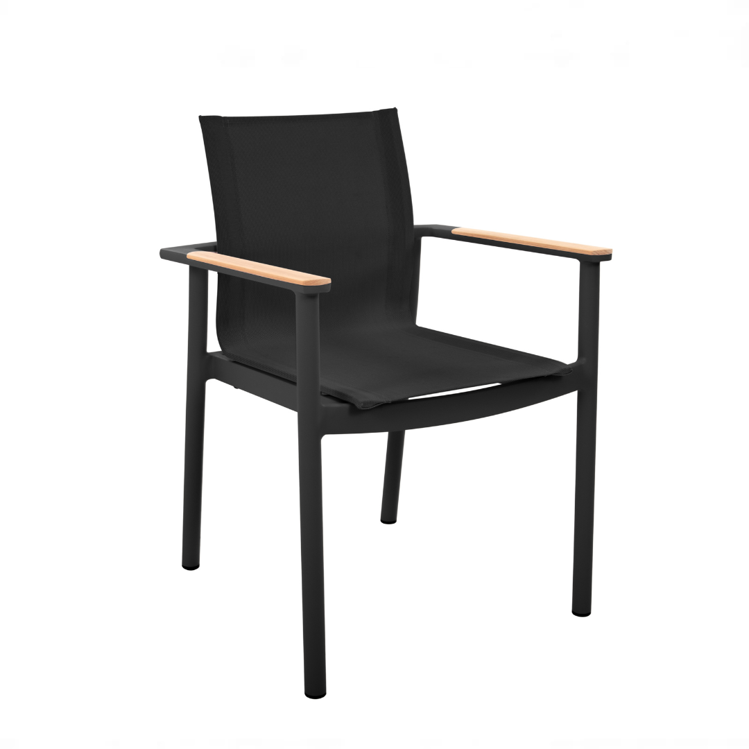 Newport Stackable Dining Arm Chair - Black